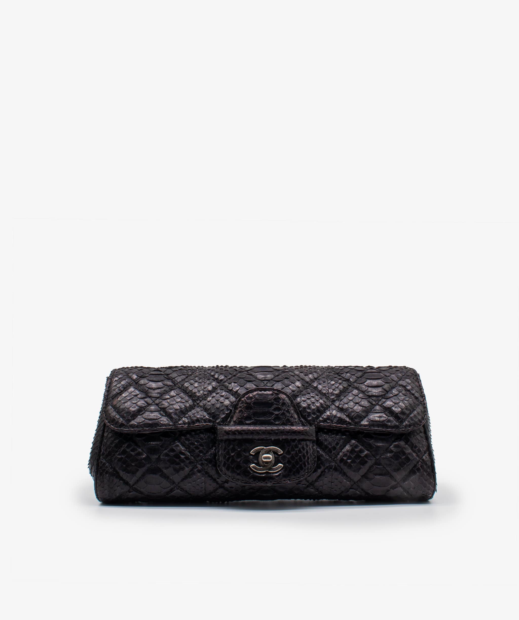 Chanel Chanel Black Python Clutch