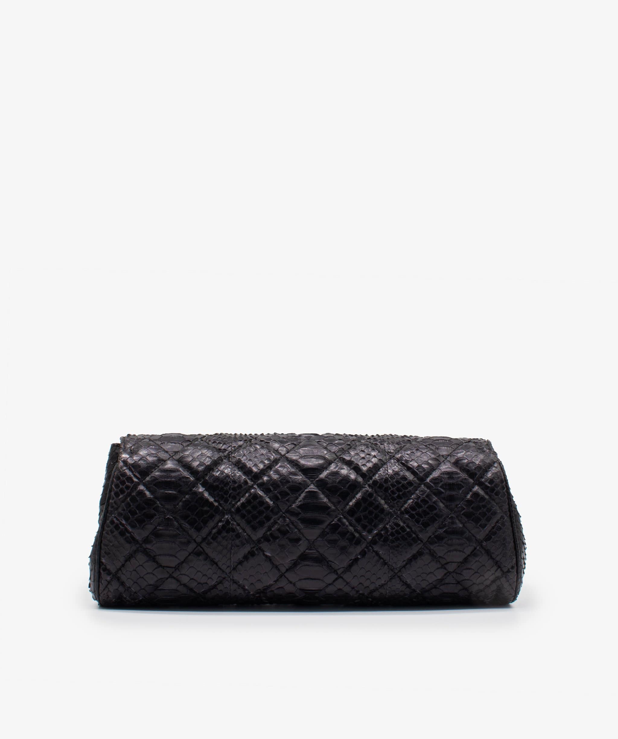 Chanel Chanel Black Python Clutch