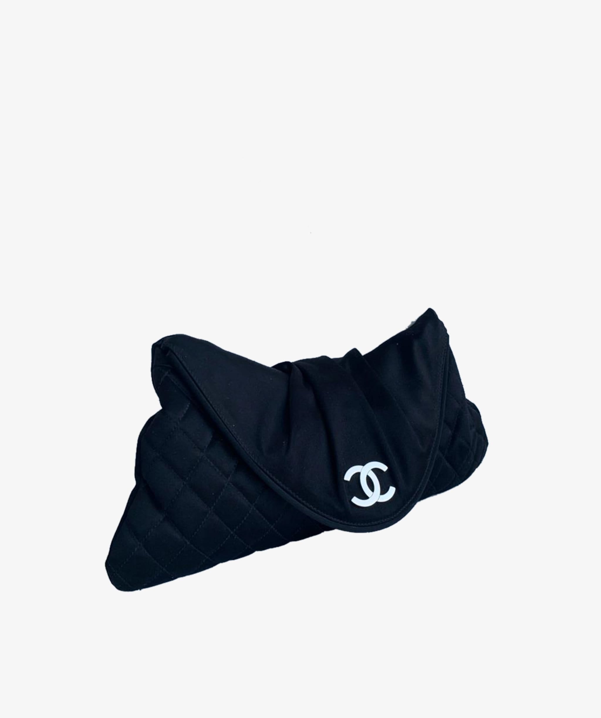 Chanel Chanel Black Satin Clutch