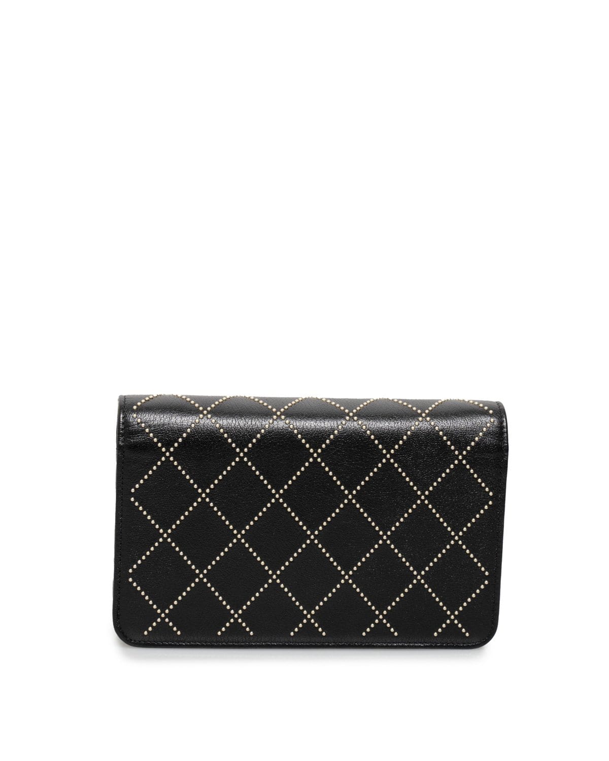 Chanel Chanel Black Studded Leather Wallet On Chain GHW - AGL1481