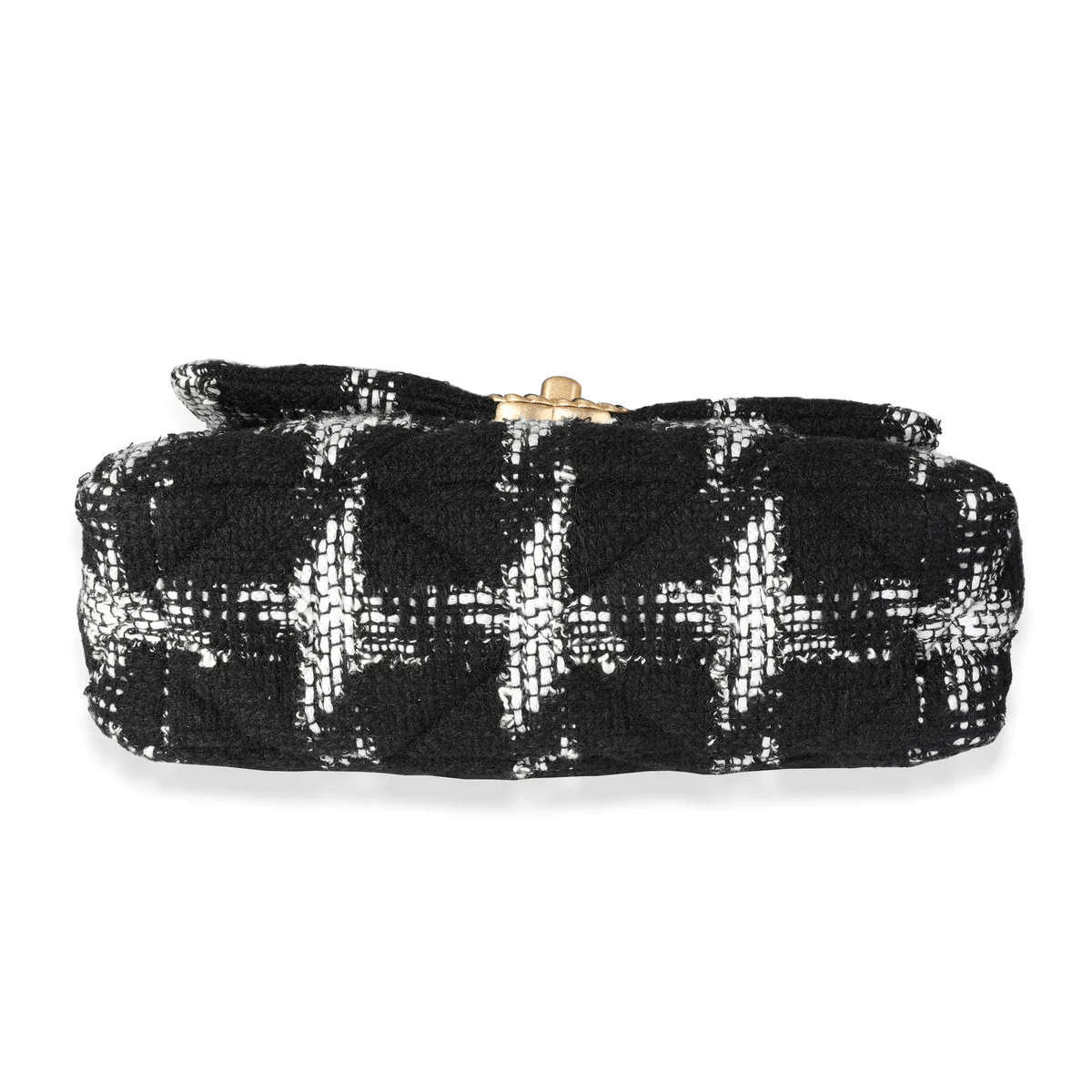 Chanel Chanel Black & White Tweed Quilted Medium Chanel 19 Flap 118562