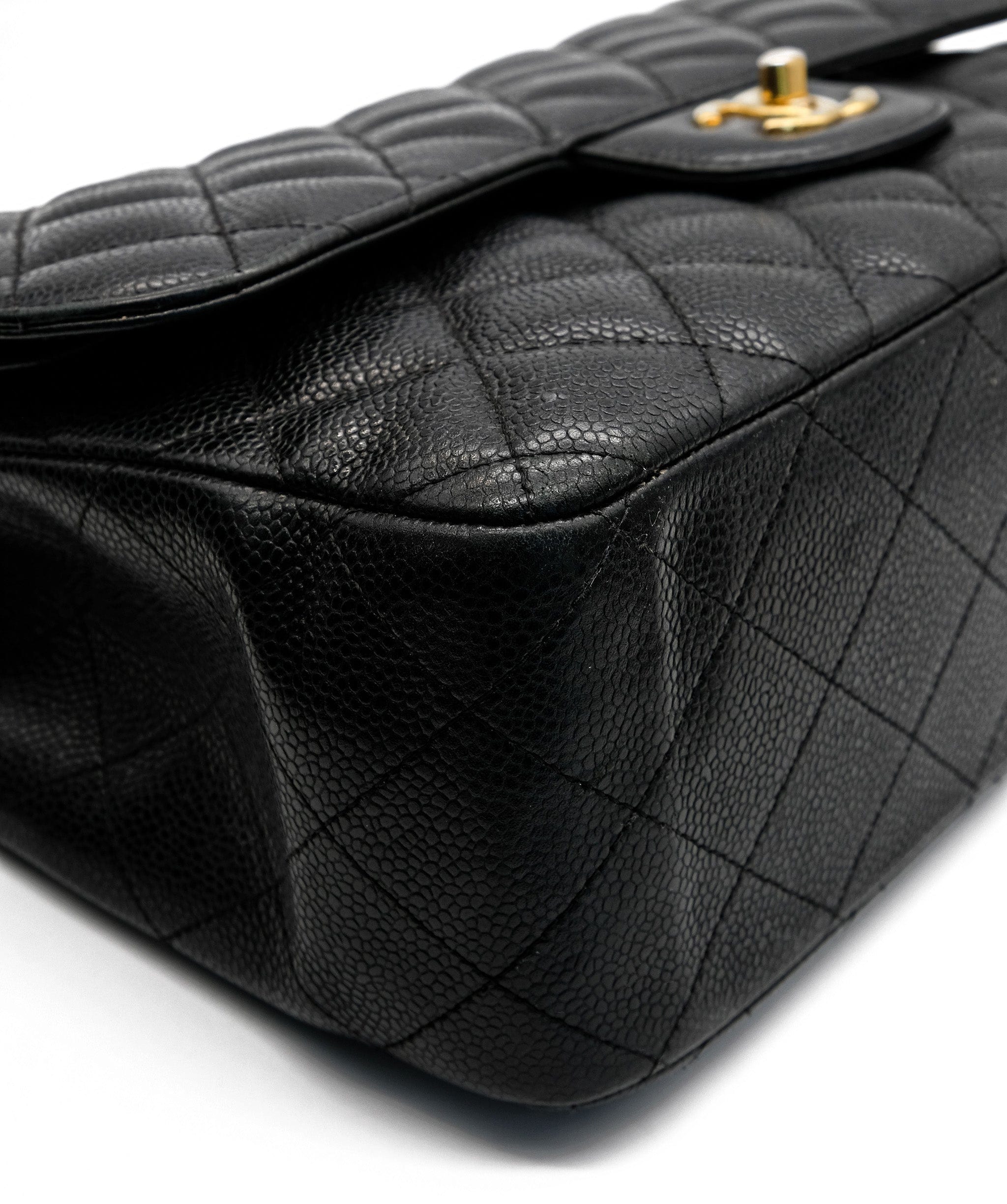 Chanel Chanel Black with Gold Jumbo Classic Flap RJC1607