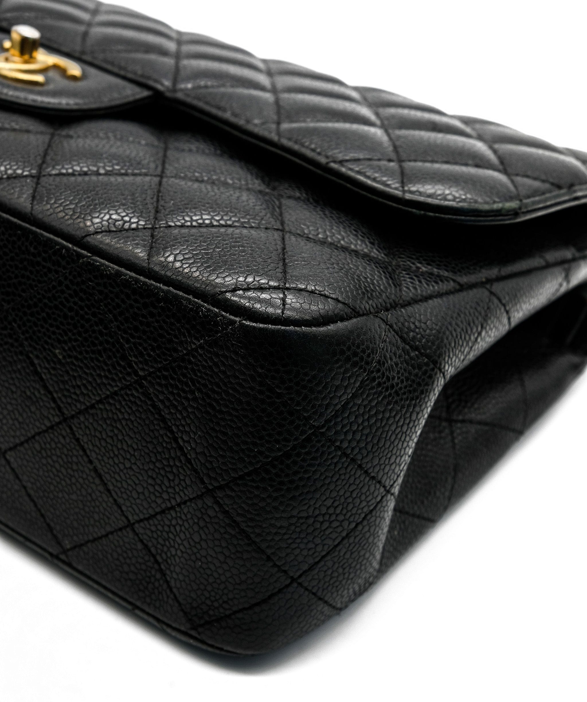 Chanel Chanel Black with Gold Jumbo Classic Flap RJC1607