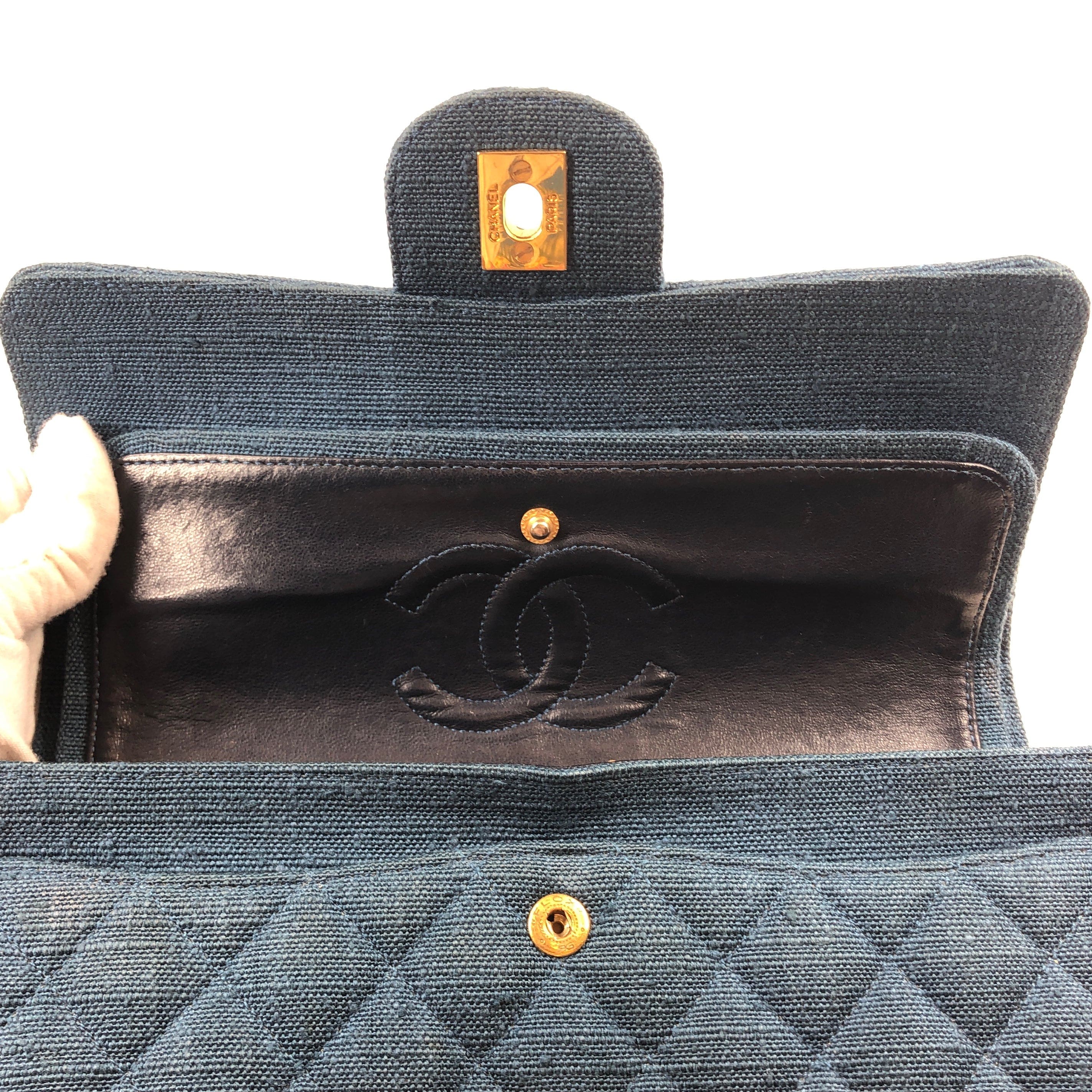 Chanel Chanel Blue Canvas Small Flap Bag  PXL2470