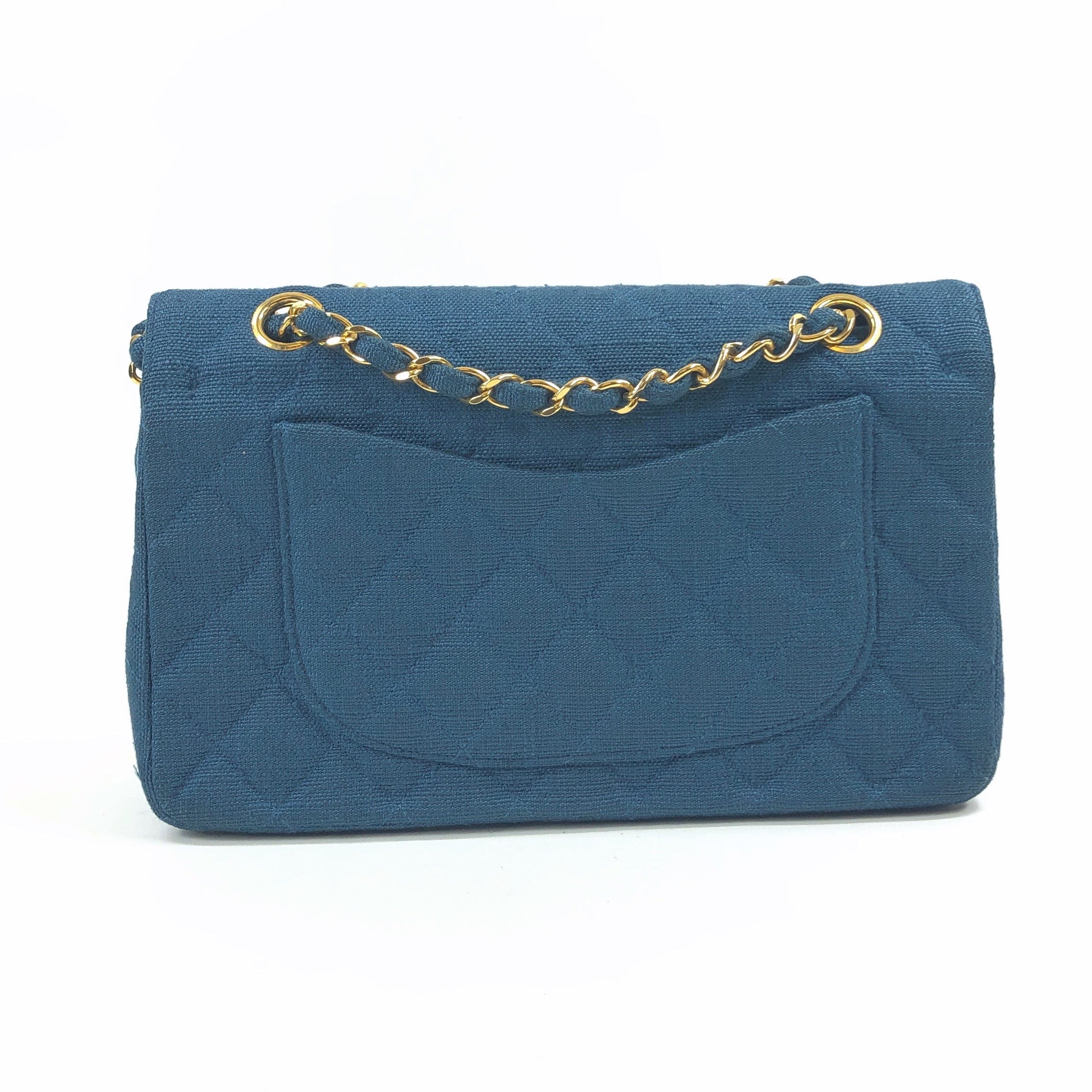 Chanel Chanel Blue Canvas Small Flap Bag  PXL2470