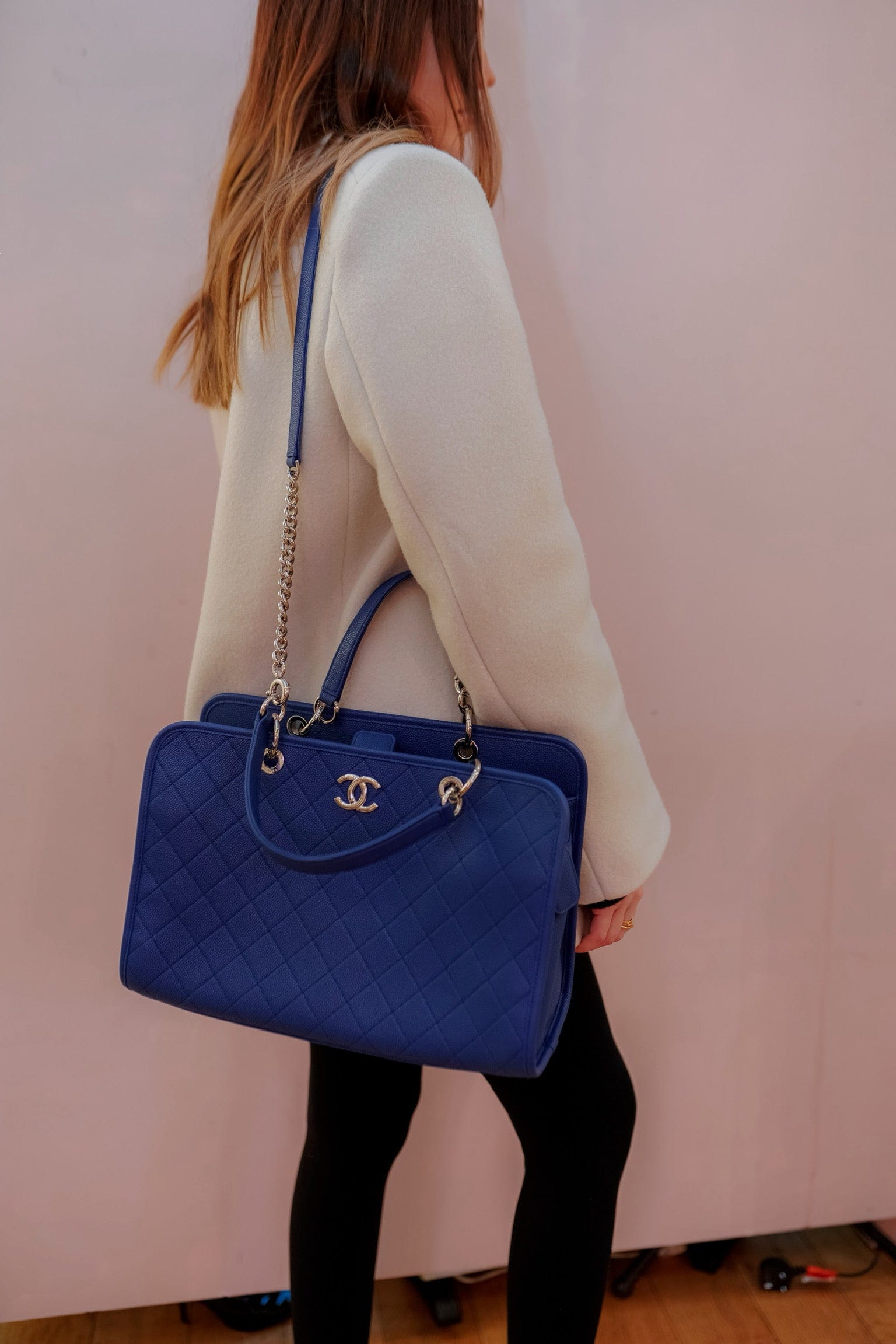 Chanel Chanel Blue Caviar Leather Tote Bag PHW  - AGL1659