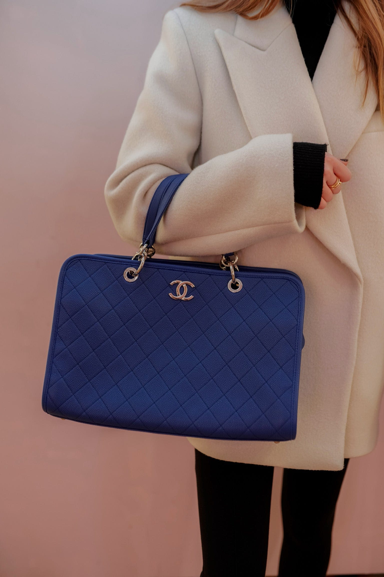 Chanel Chanel Blue Caviar Leather Tote Bag PHW  - AGL1659