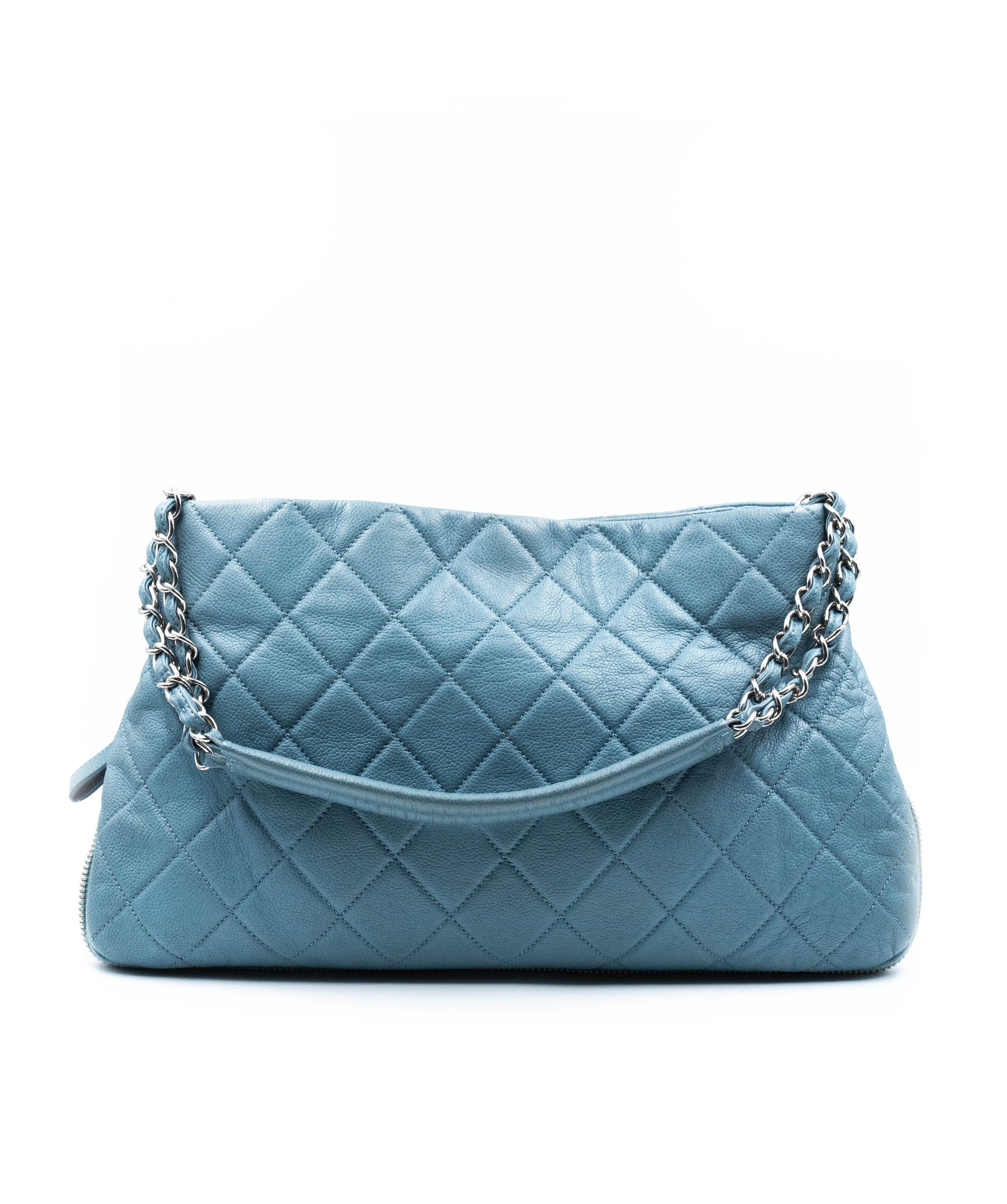 Chanel Chanel Blue CC Quilted Leather Tote Bag PHW  - AGL1991