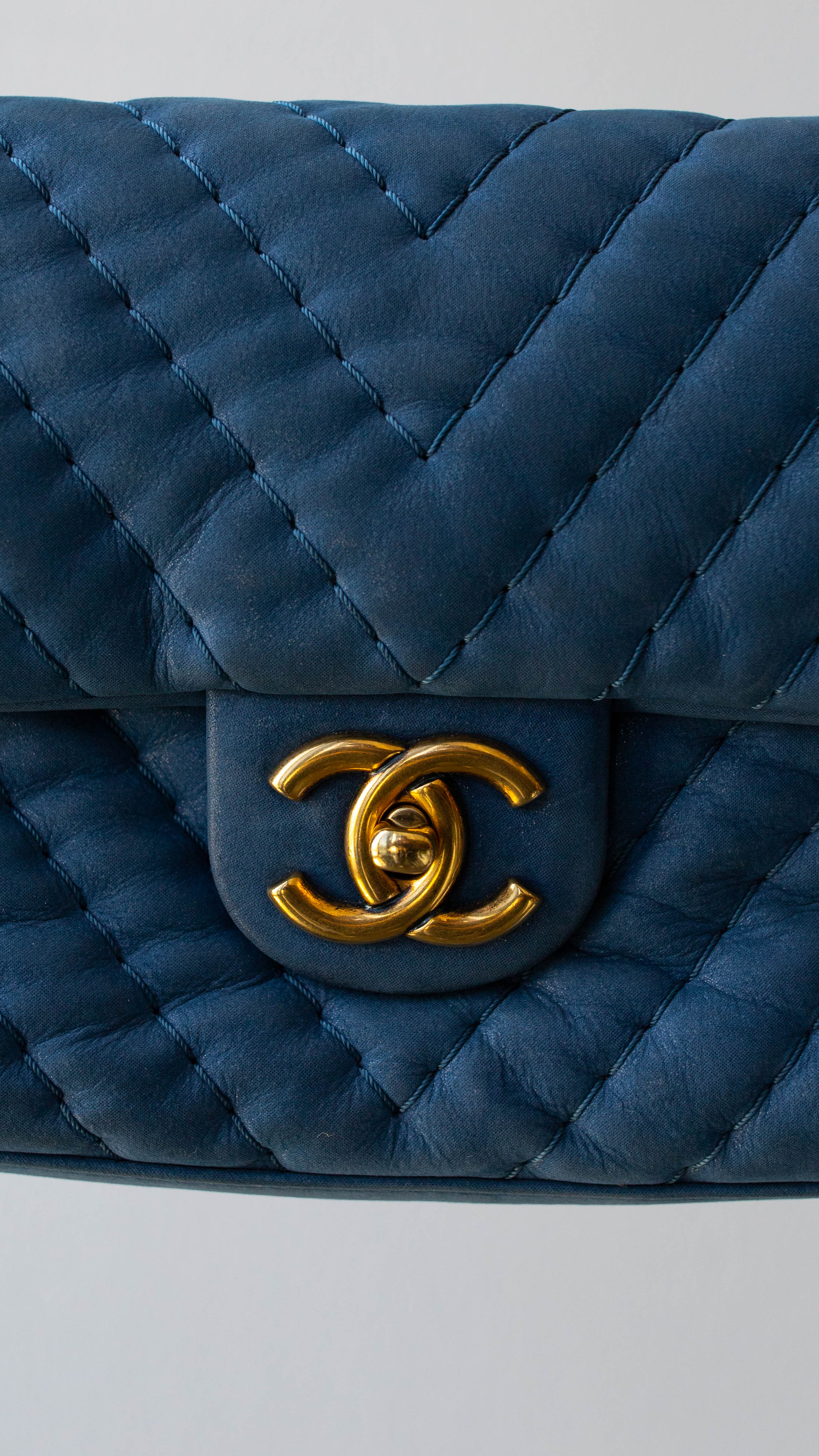 Chanel Chanel Blue Chevron Flap bag RJL1702