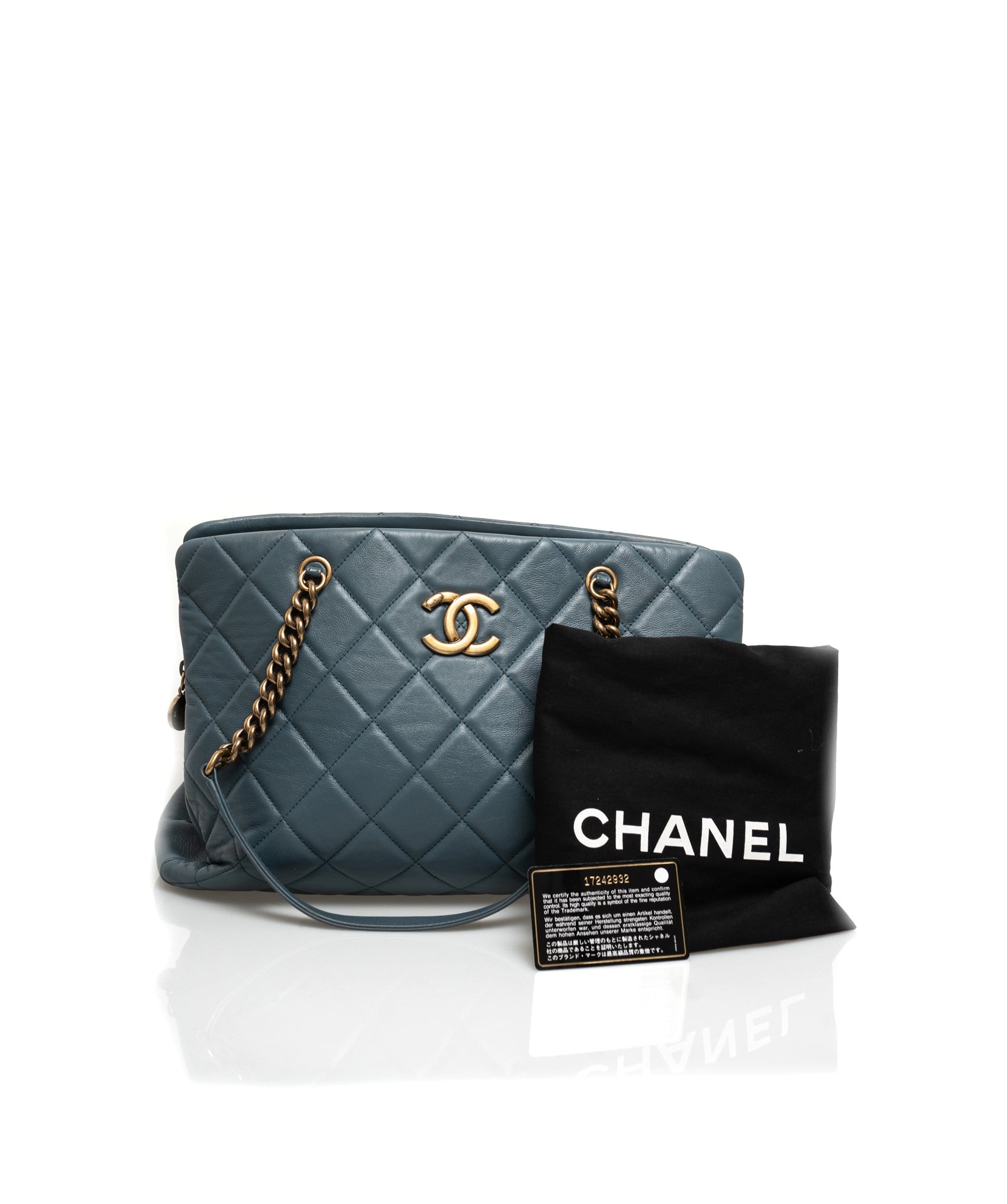 Chanel Chanel Blue Lambskin Tote Bag GHW  - AGL1304