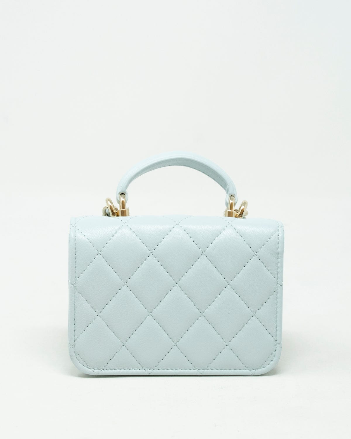 Chanel Chanel Blue Micro Top Handle Crossbody Bag - AGL1813