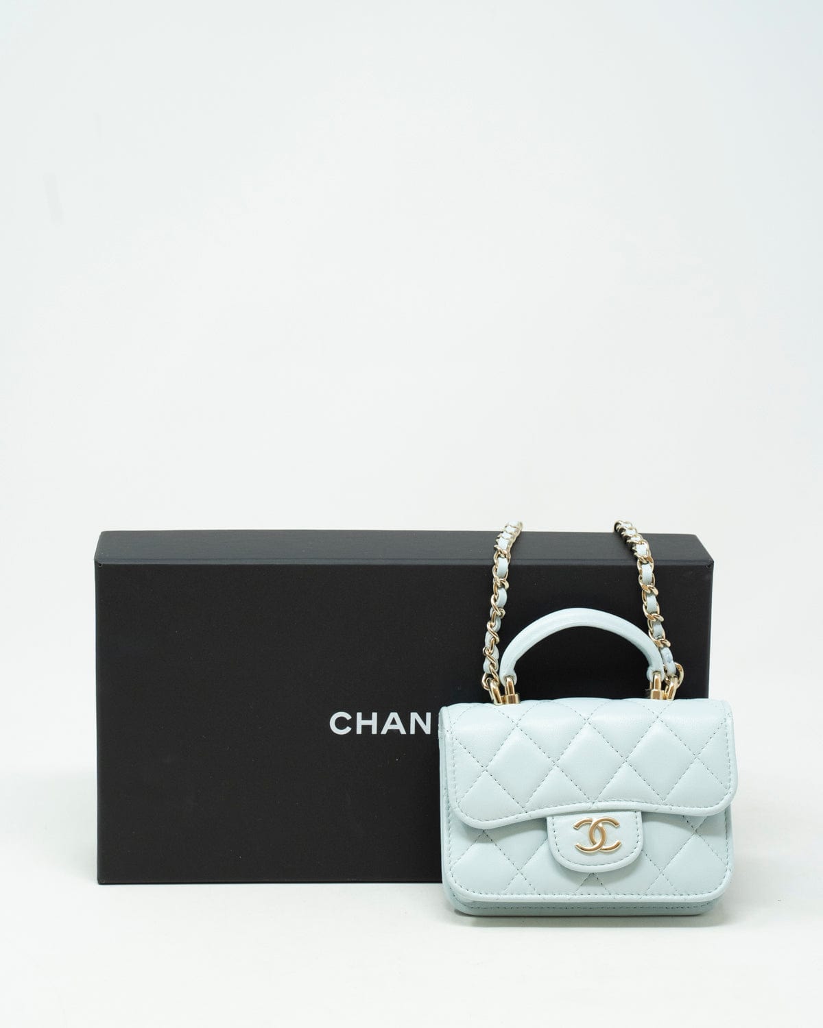 Chanel Chanel Blue Micro Top Handle Crossbody Bag - AGL1813