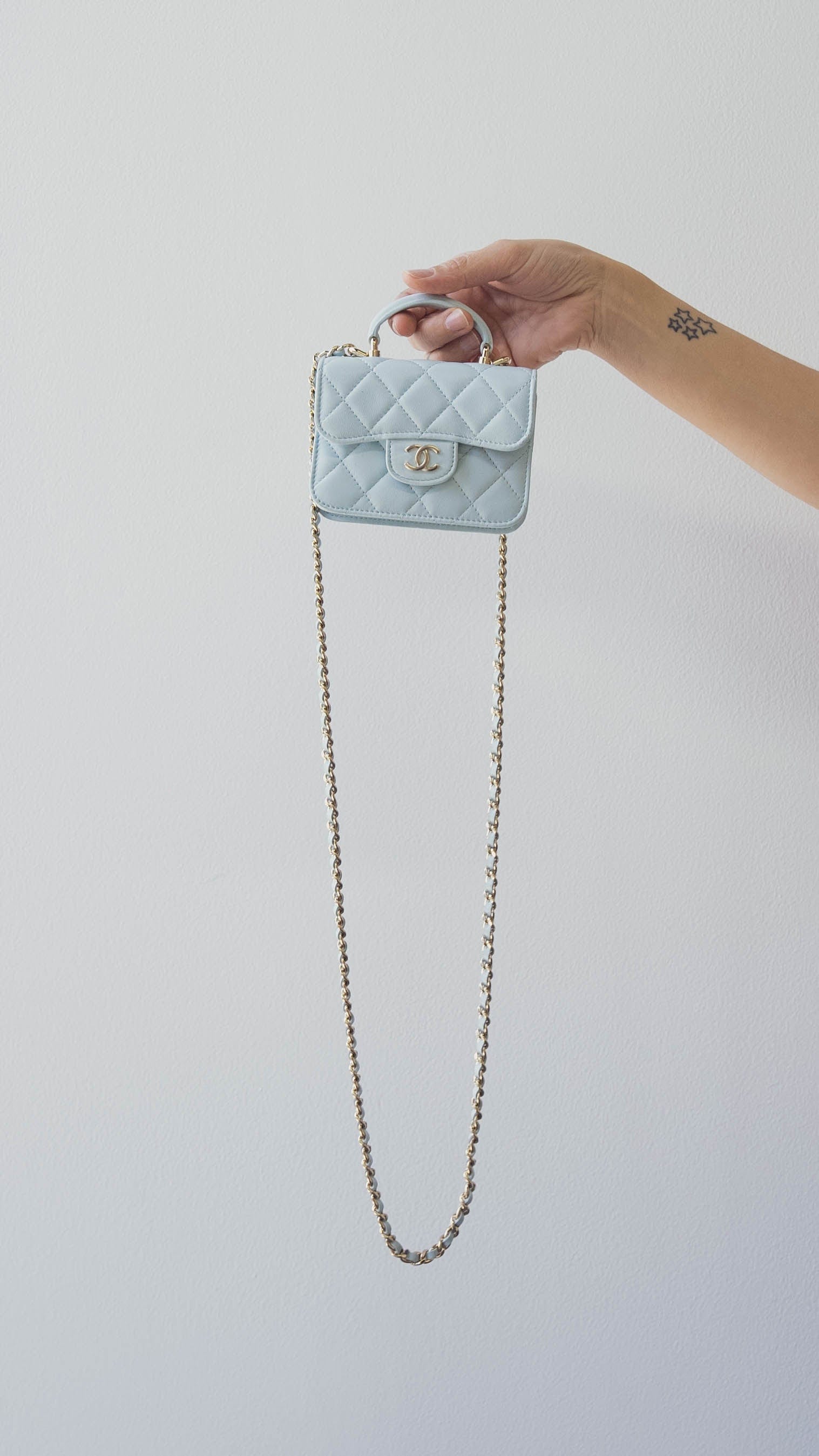 Chanel Chanel Blue Micro Top Handle Crossbody Bag - AGL1813