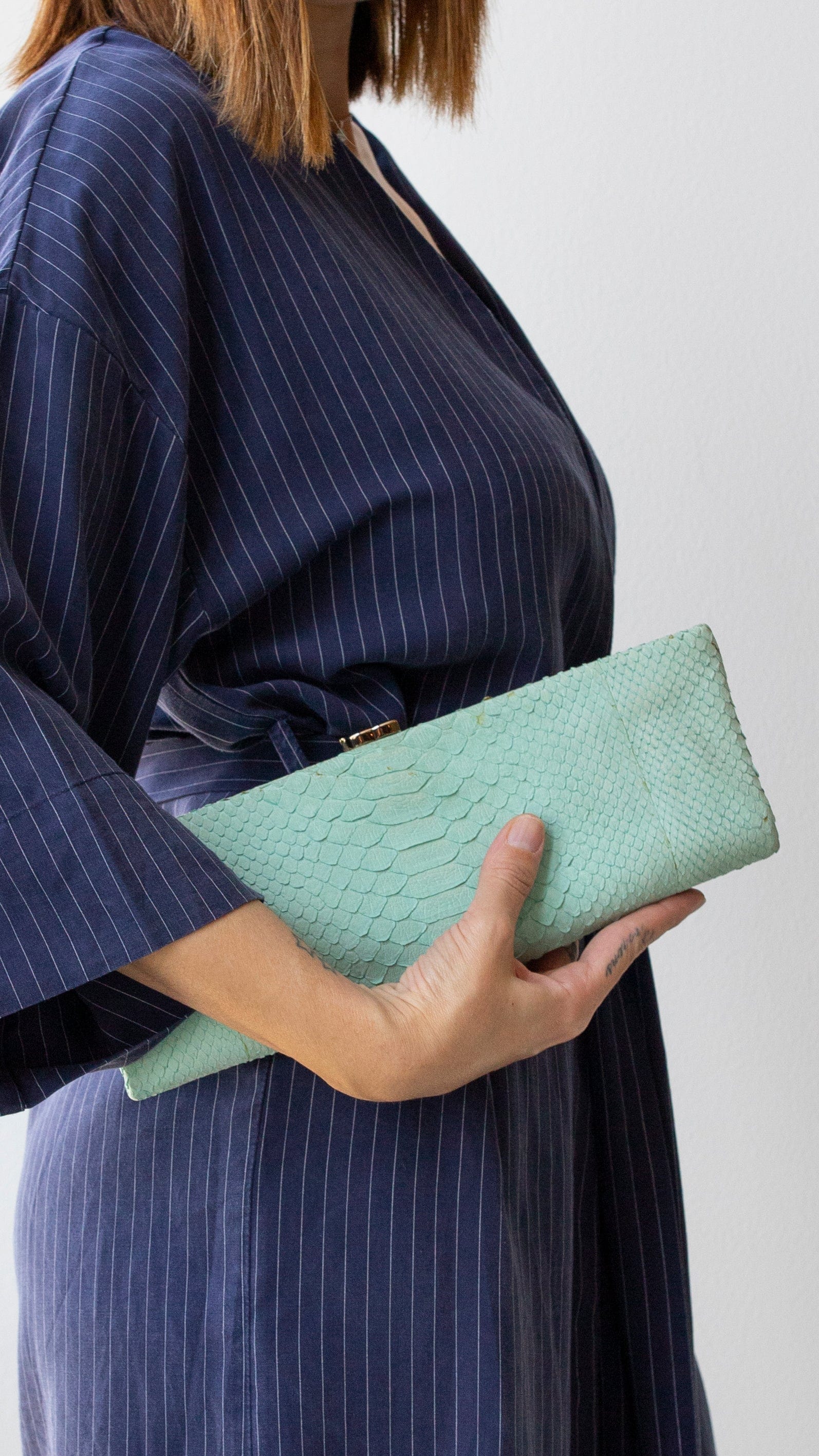 Chanel Chanel Blue Python Clutch