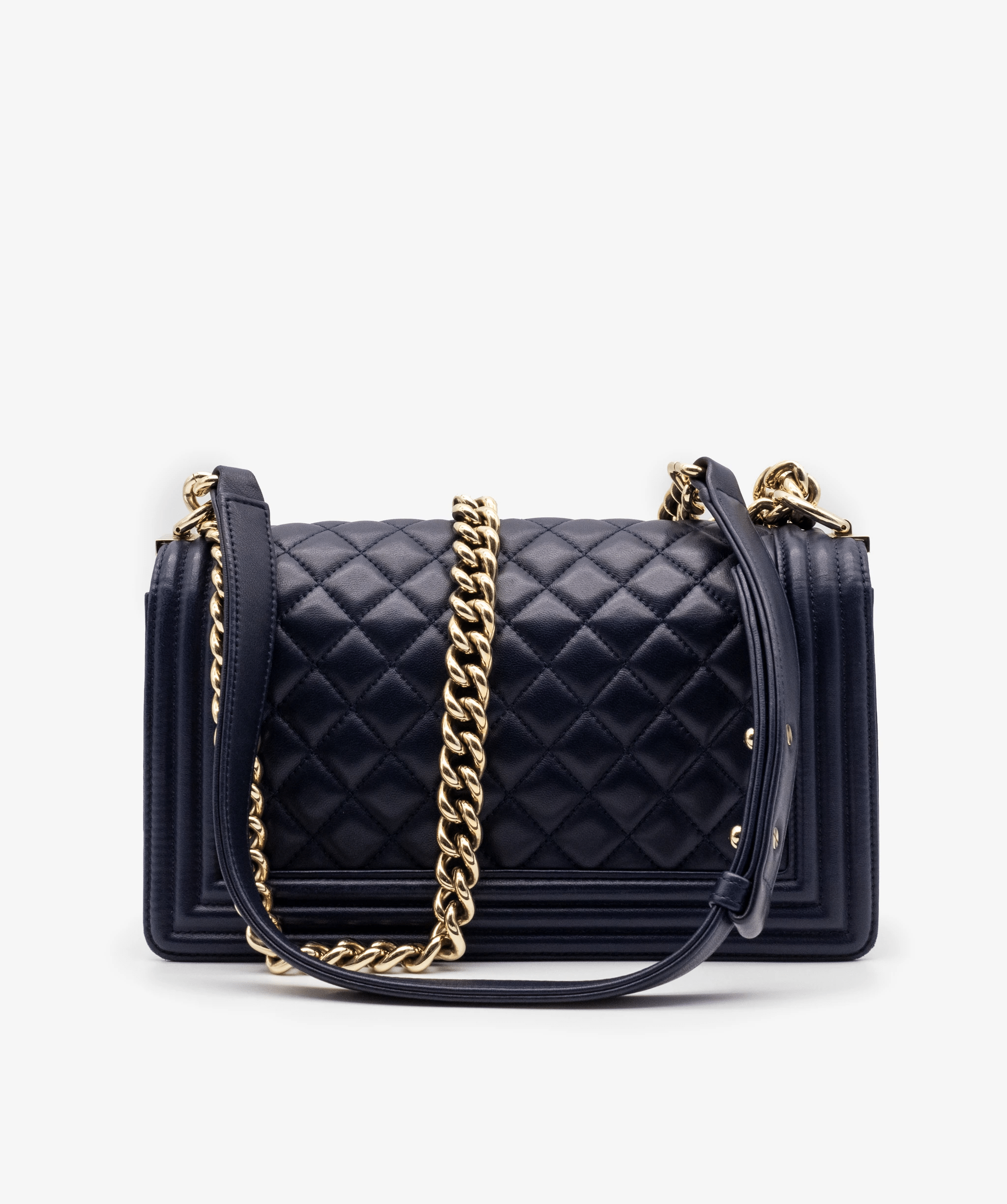 Chanel Chanel Boy Medium Navy Shoulder Bag