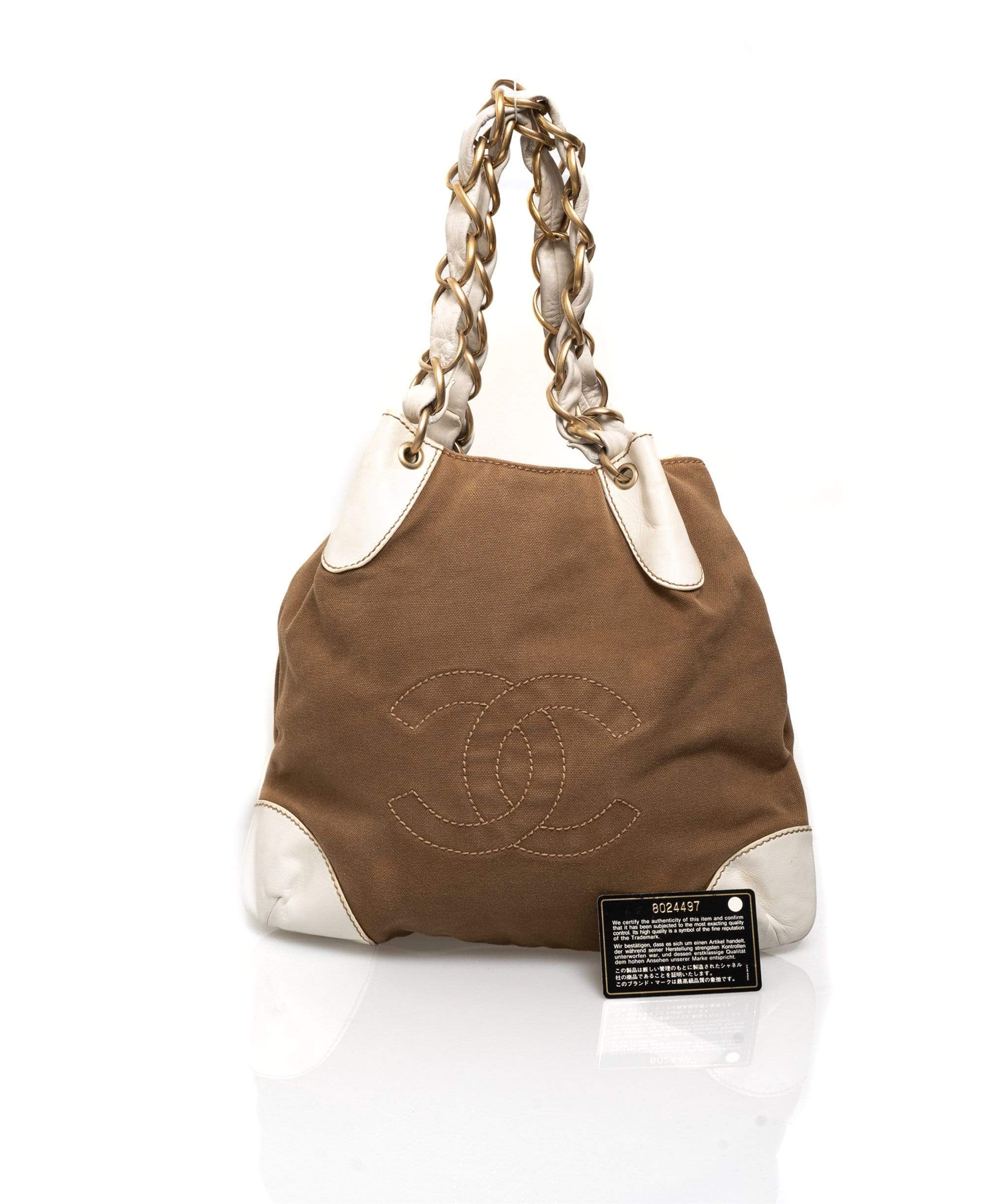 Chanel Chanel Brown Canvas CC Tote Bag AGL1104