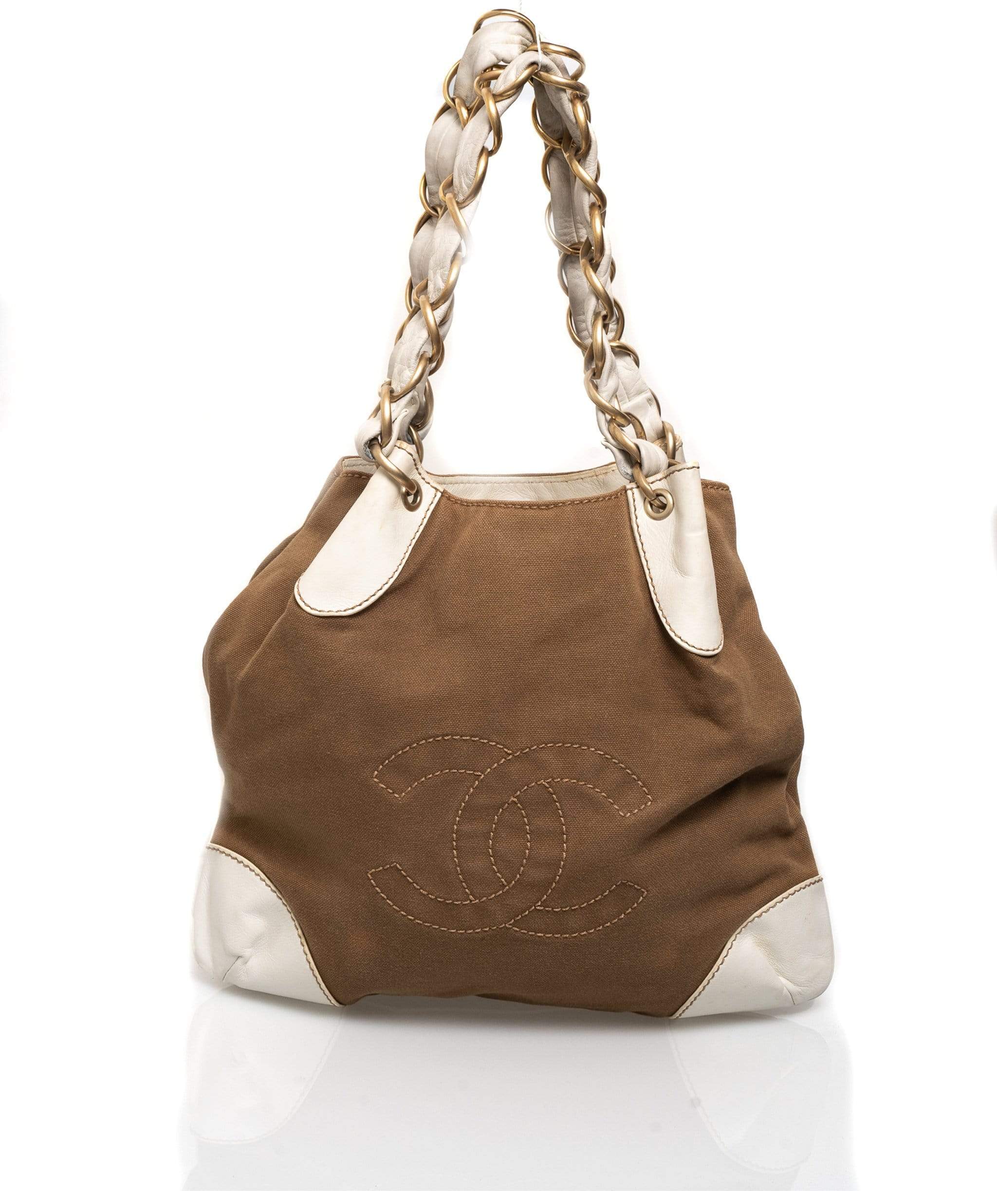 Chanel Chanel Brown Canvas CC Tote Bag AGL1104