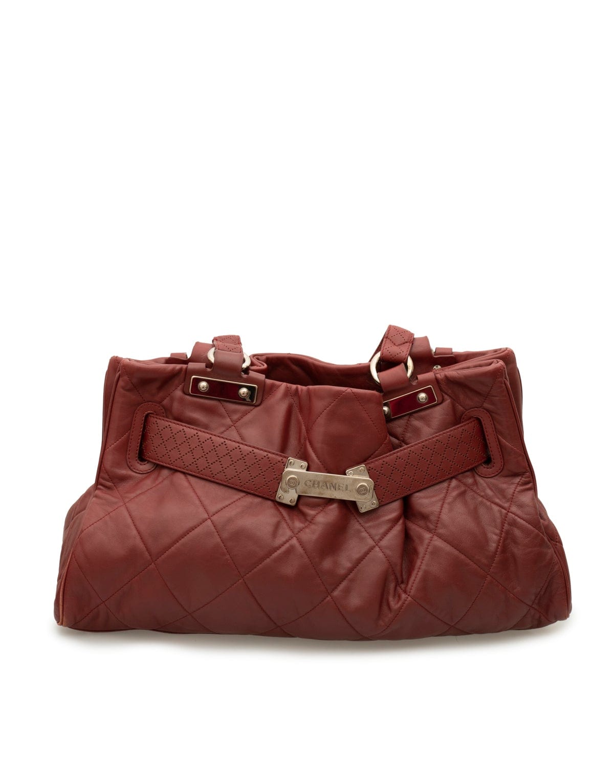 Chanel Chanel Burgundy Lambskin Leather Soft Tote Bag - AGL1518