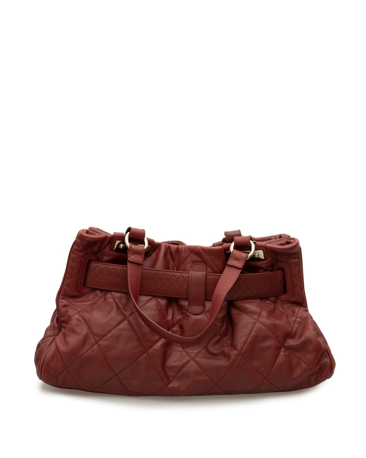 Chanel Chanel Burgundy Lambskin Leather Soft Tote Bag - AGL1518