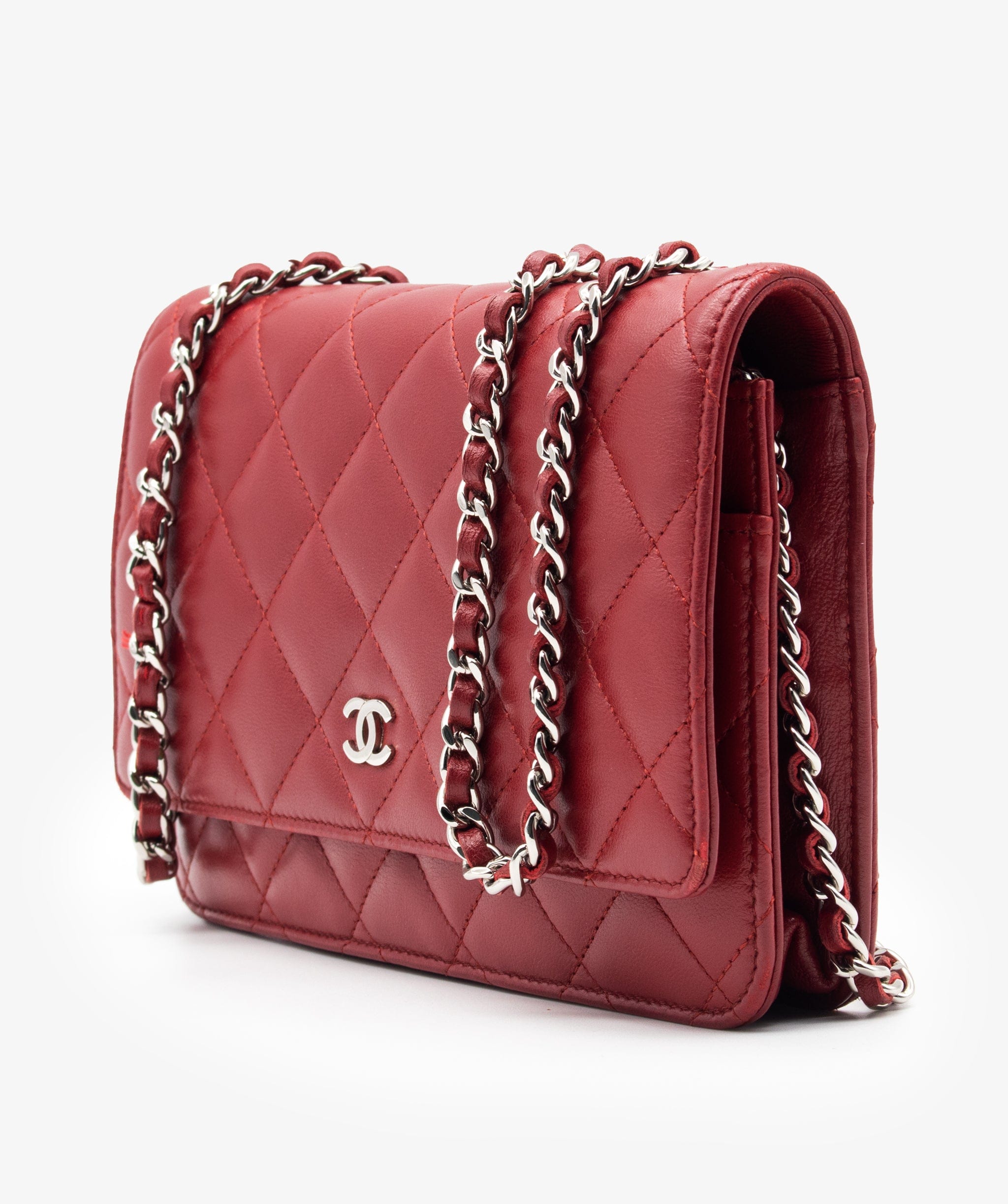 Chanel Chanel Burgundy Matelasse Wallet on Chain