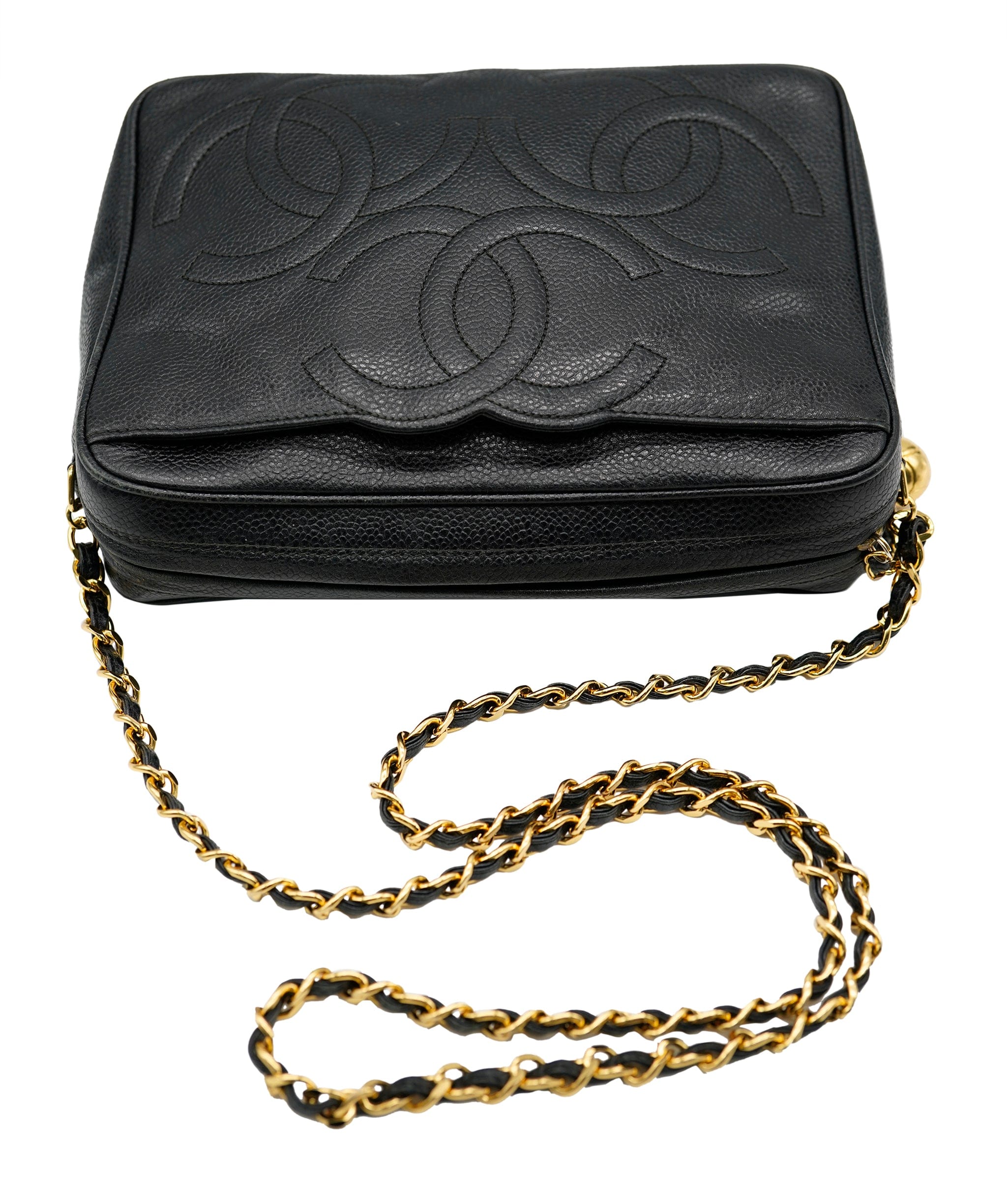 Chanel Chanel Caivar Skin Embroidred Triple CC Camera bag - AWL4127