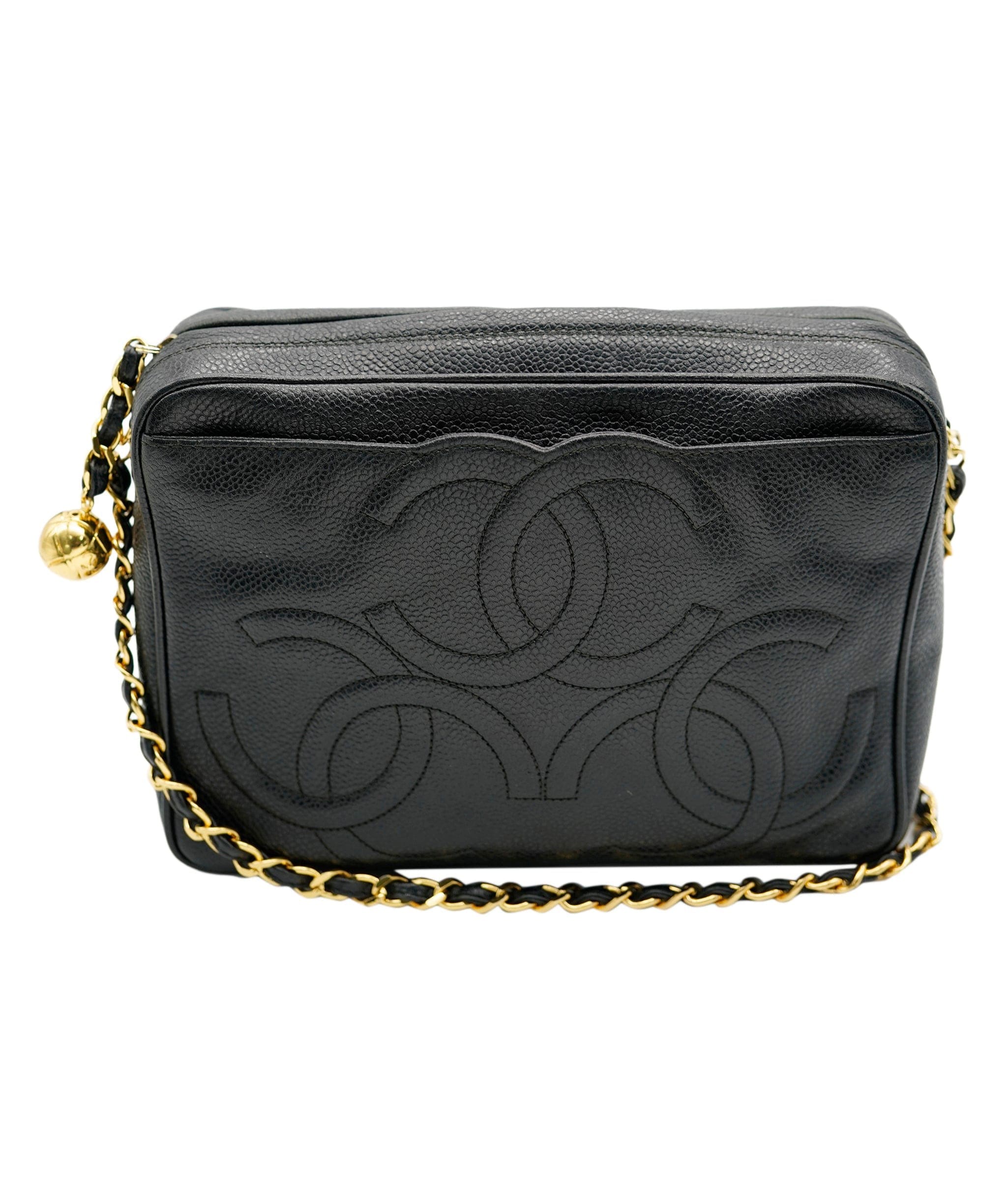 Chanel Chanel Caivar Skin Embroidred Triple CC Camera bag - AWL4127