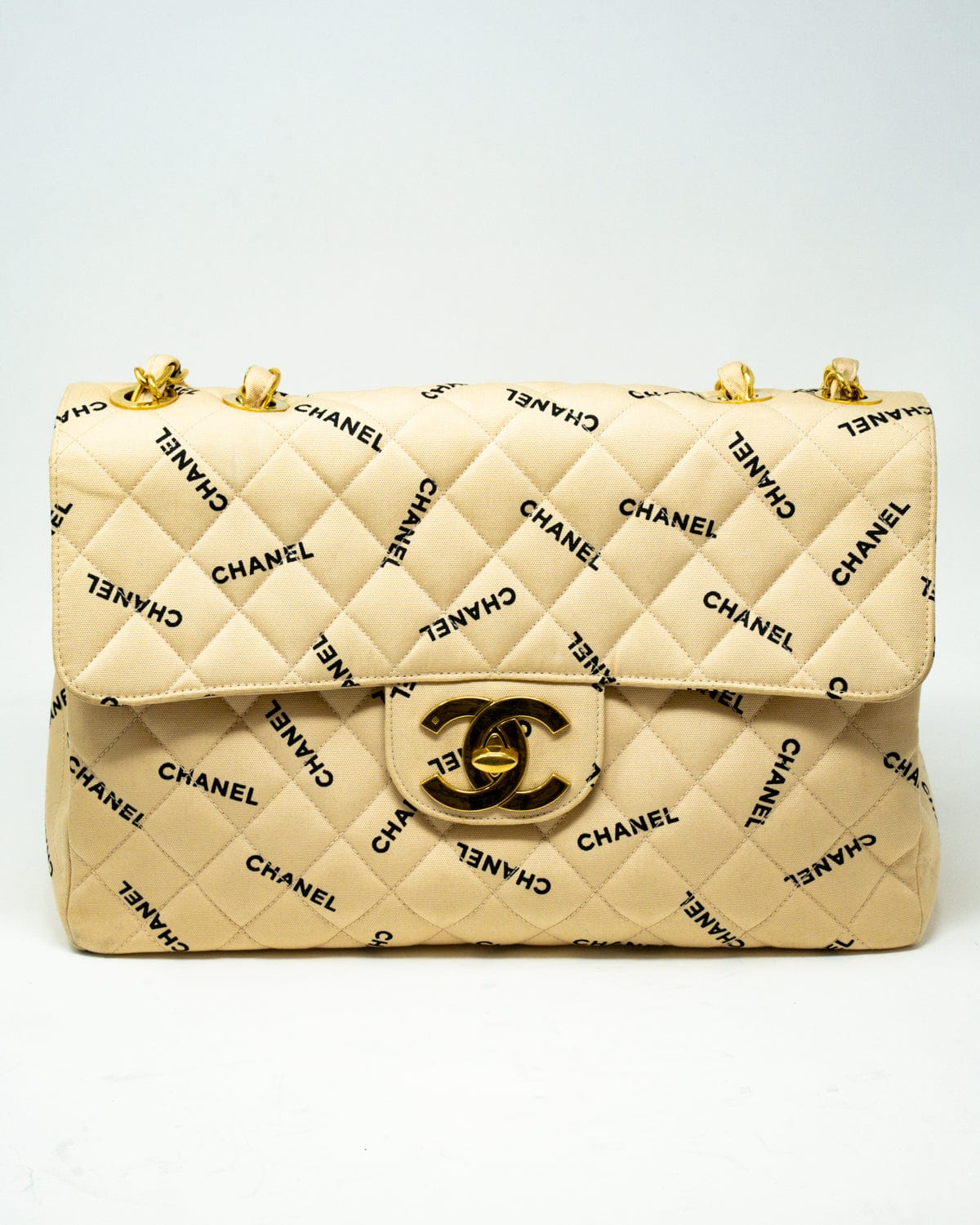 Chanel Chanel Canvas Logo beige Jumbo bag - AWL2558