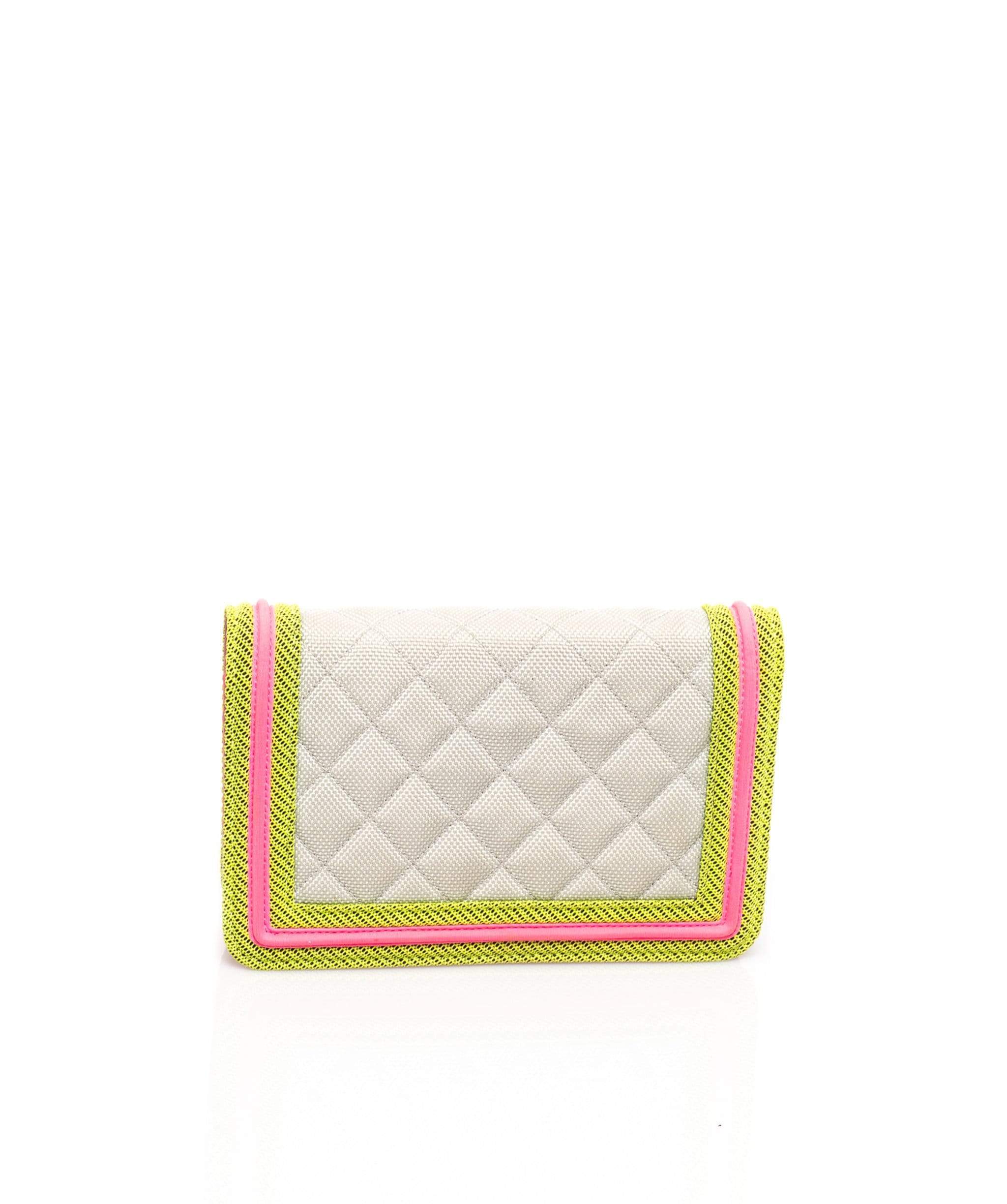 Chanel Chanel Canvas Quilted Fluro Boy Wallet On Chain - ADL1439