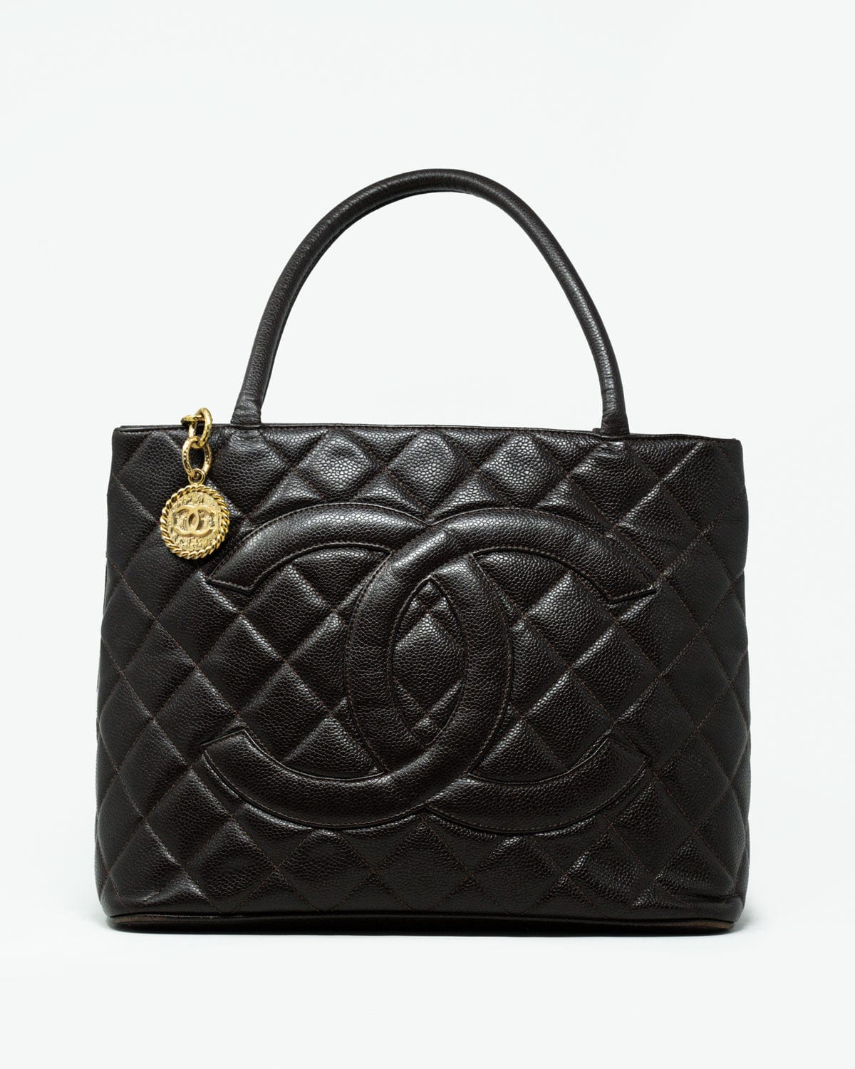 Chanel Chanel Caviar Brown Medallion Tote Bag - ADL1919