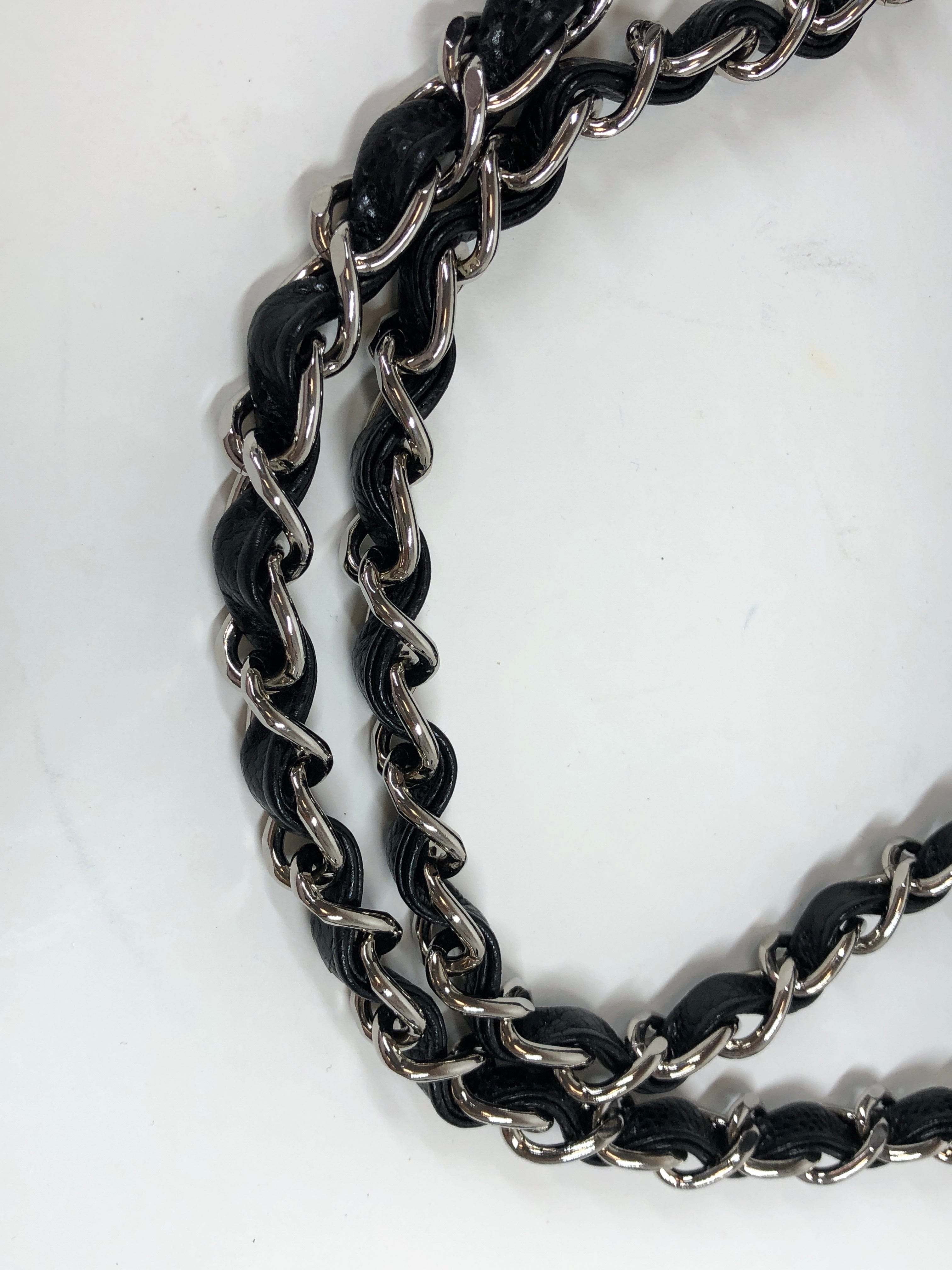 Chanel Chanel Caviar Chain Shoulder Black Silver Flockage... PXL1155