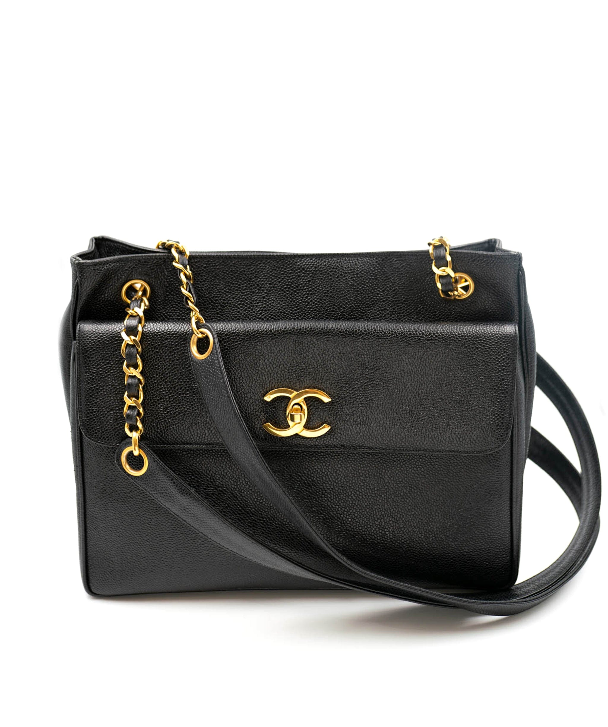 Chanel Chanel Caviar Chain Tote Black PXL1649