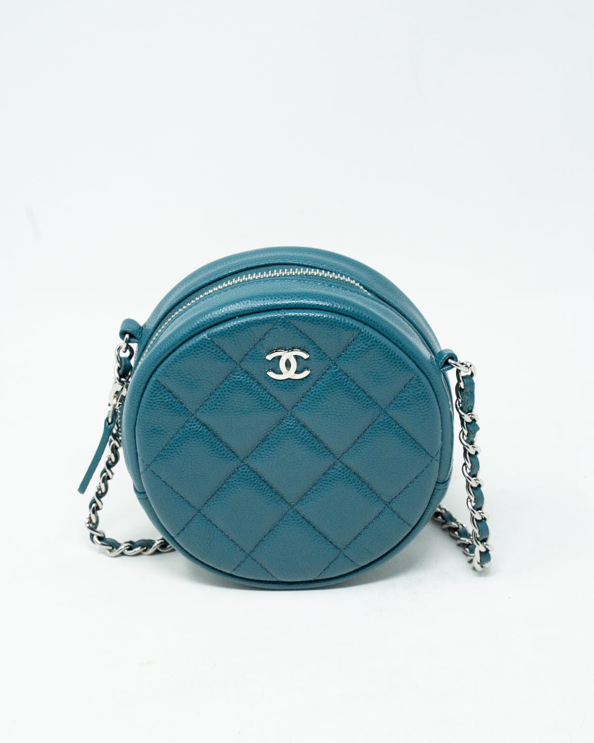 Chanel Chanel caviar Round Teal Bag - ADL1944