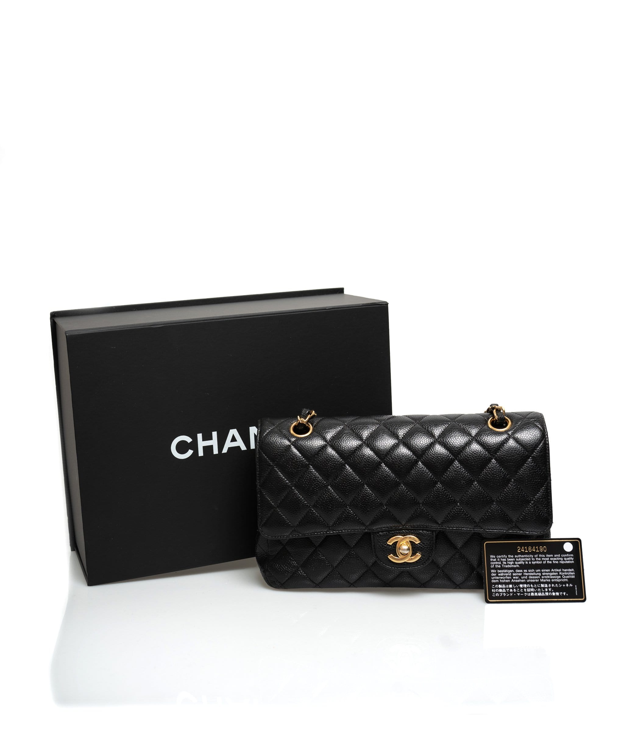 Chanel Chanel Caviar Skin 10" Medium Classic Flap Bag with Gold Hardware - ASL1533