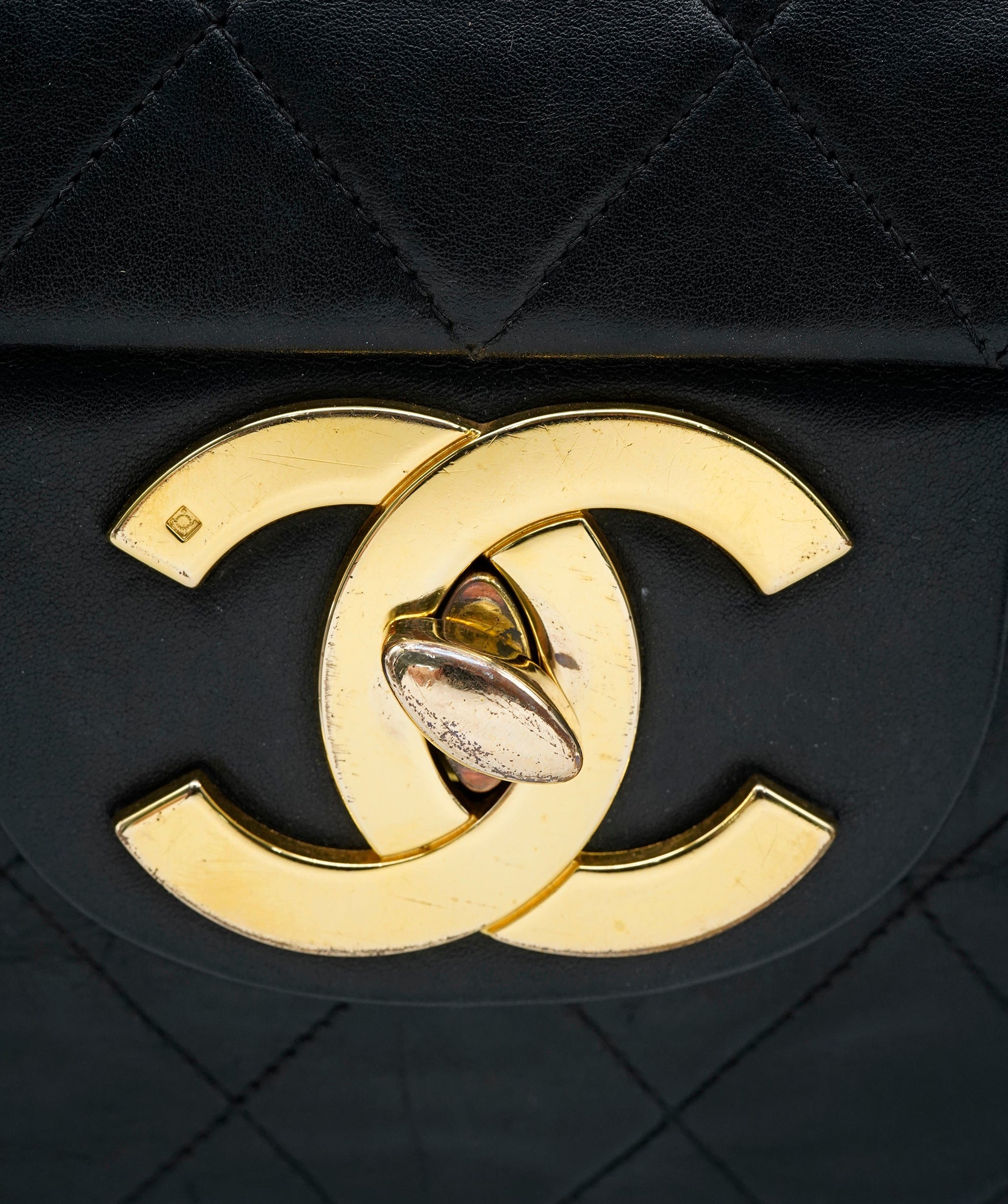 Chanel Chanel CC Jumbo black lambskin gold hardware - ASL1D59