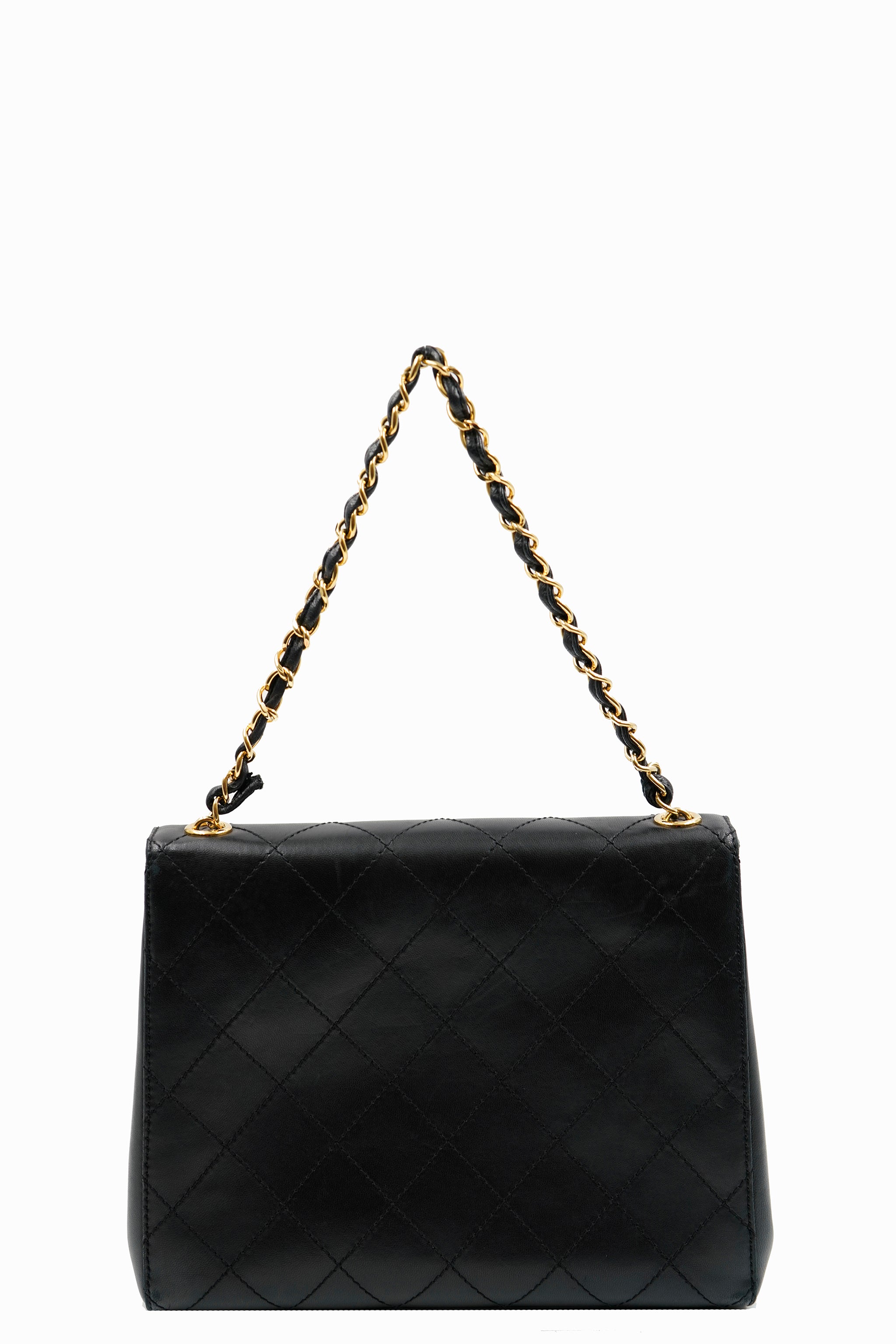 Chanel Chanel chain shoulder bag (Black lambskin, GHW) - AWL3253