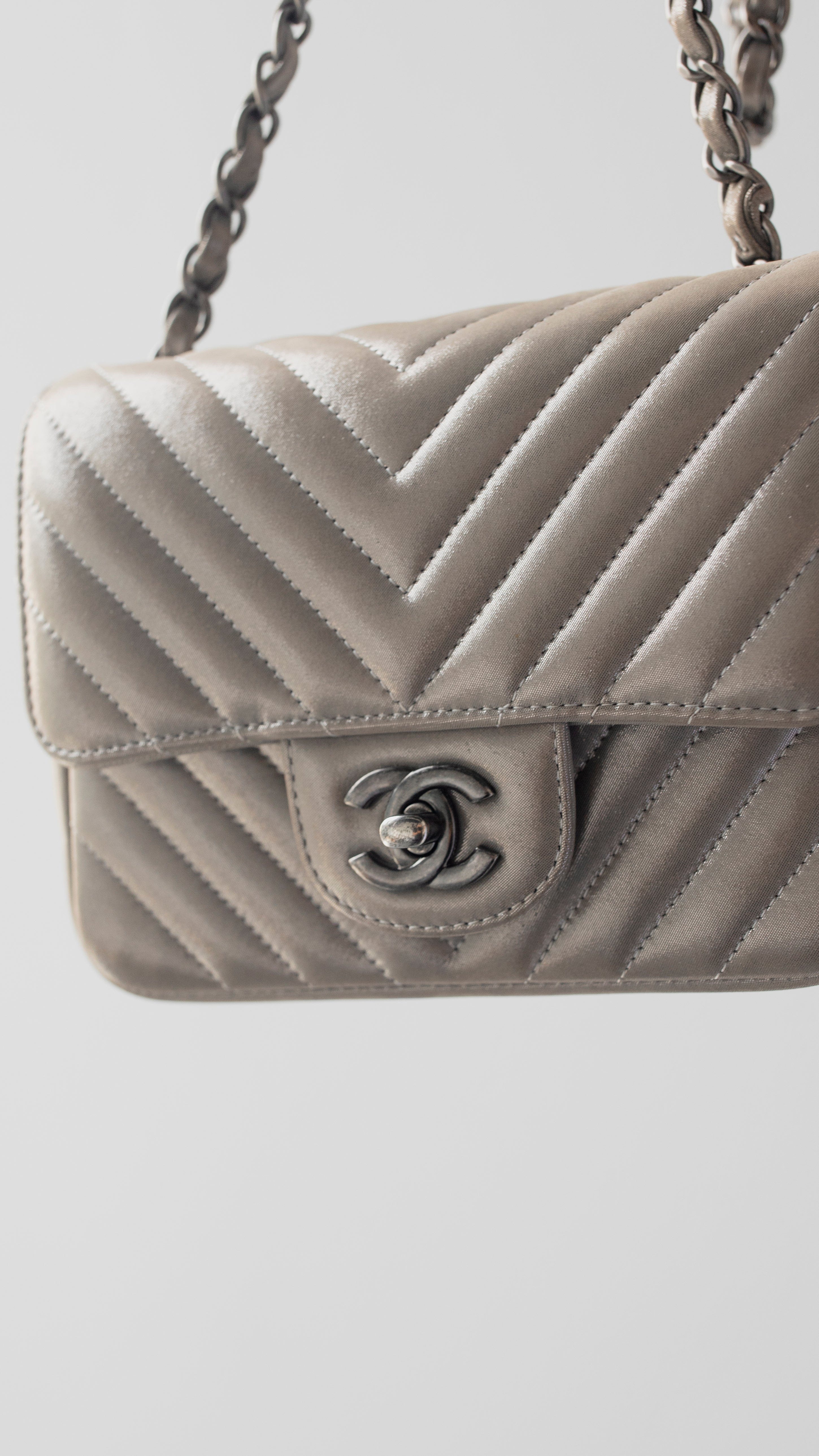 Chanel Chanel Chevron Square Silver Mini  Flap - RJL1771