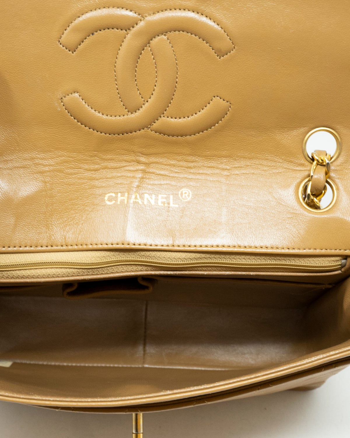 Chanel Chanel Classic Biege Single Flap Bag ASL3139