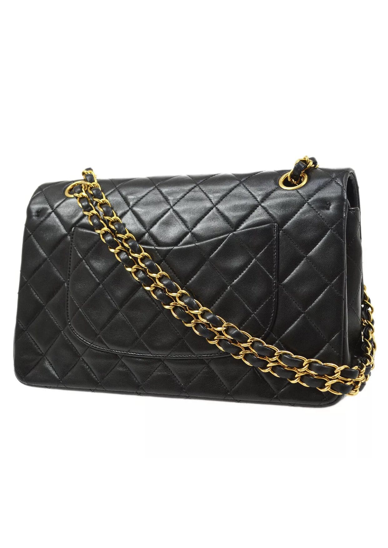 Chanel Chanel classic double flap medium black lambskin gold hardware - ASL1737