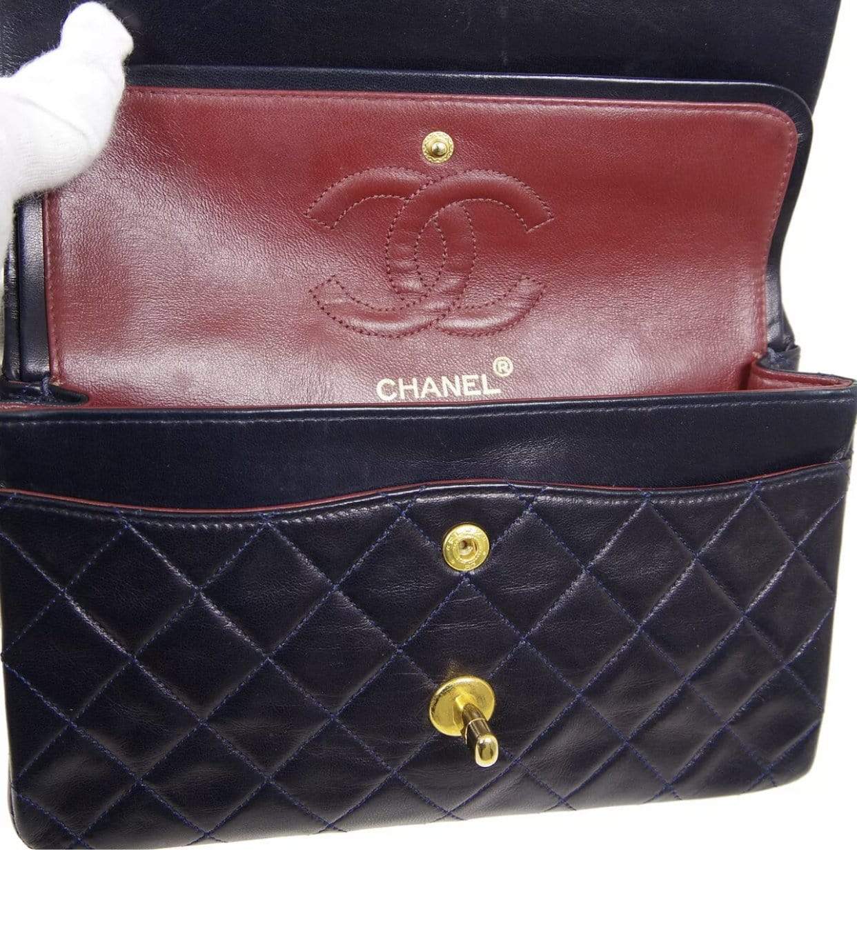 Chanel Chanel classic double flap medium black lambskin gold hardware - ASL1737