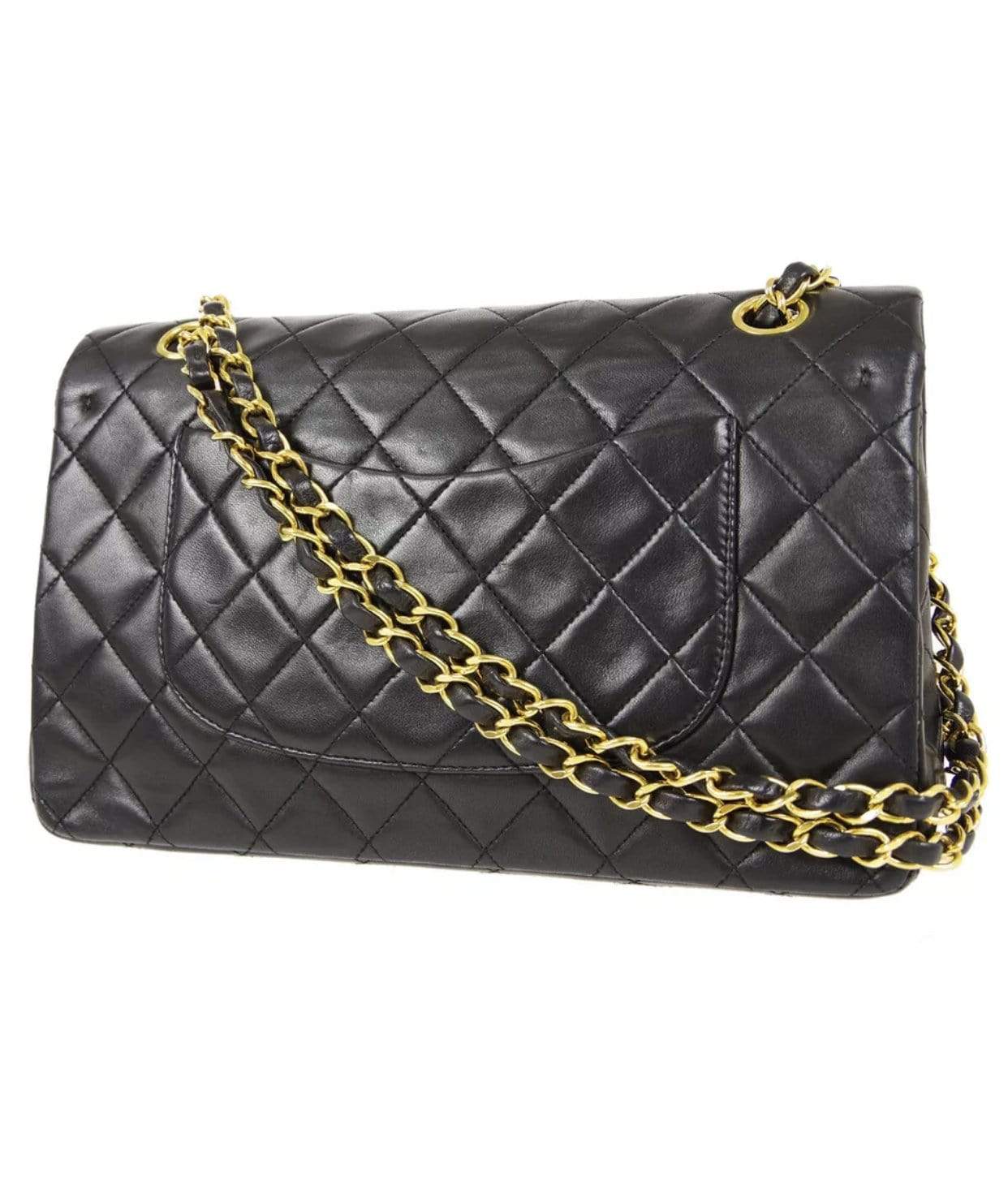 Chanel Chanel classic double flap medium black lambskin gold hardware - ASL1740