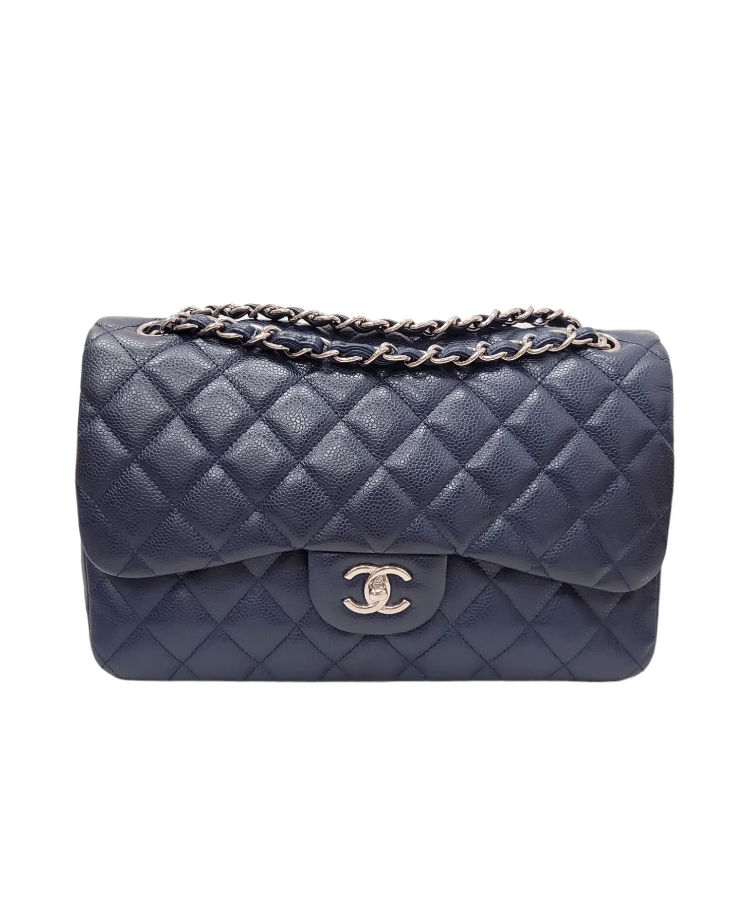 Chanel Chanel Classic Flap A58600 CAVIAR W/FLAP JUMBO NAVY SYL1093