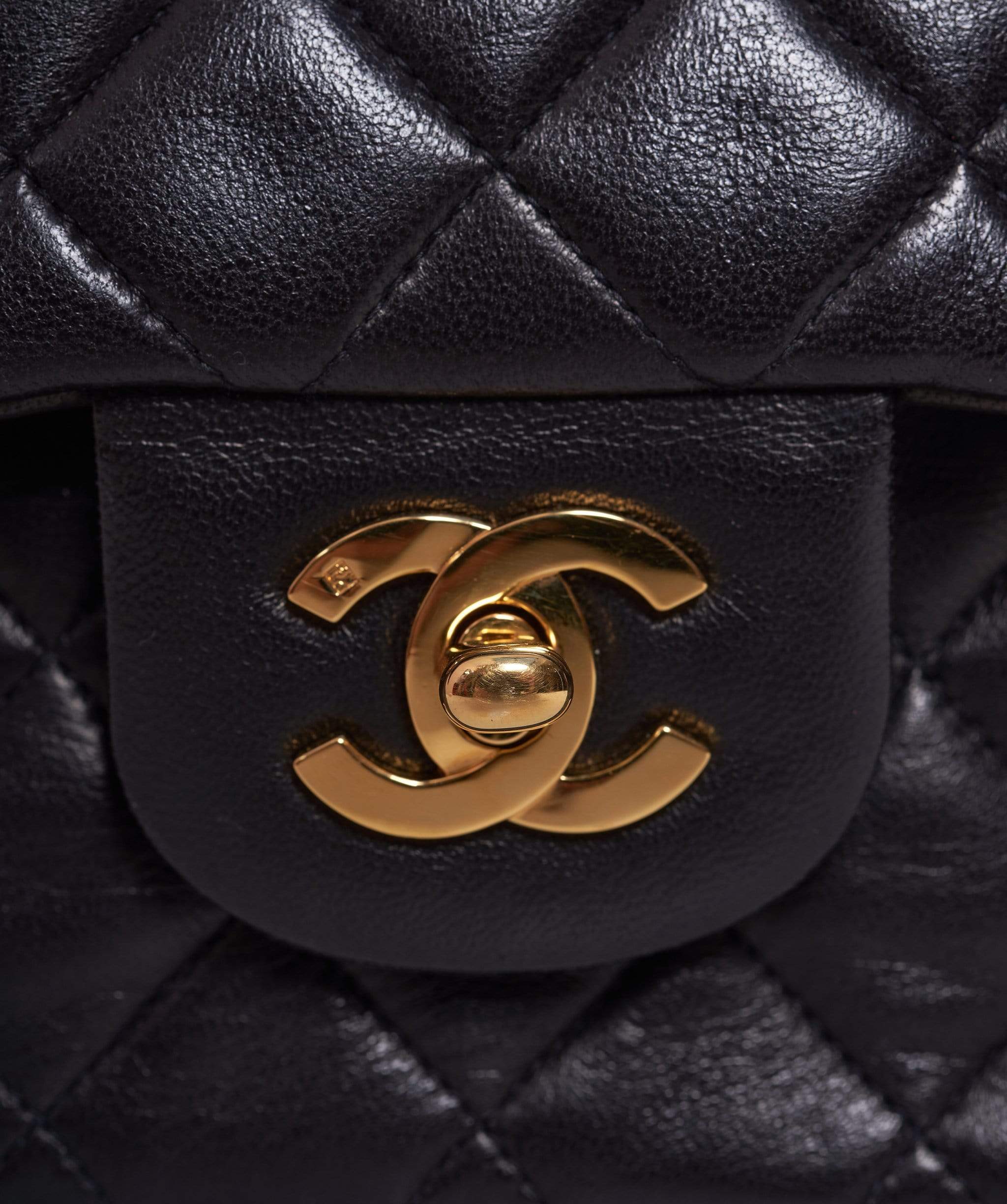 Chanel Chanel classic flap black lambskin flap 9 inch