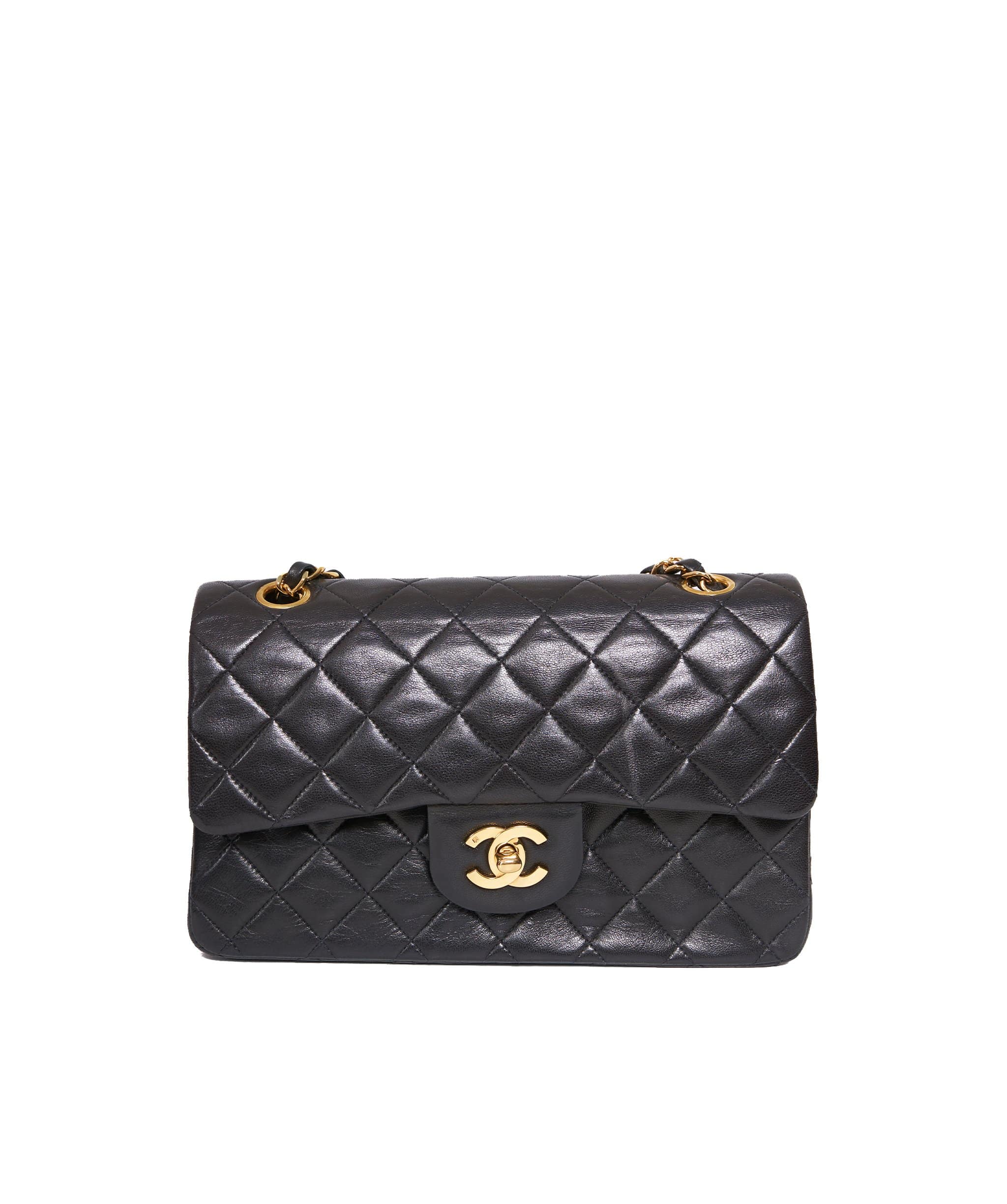 Chanel Chanel classic flap black lambskin flap 9 inch