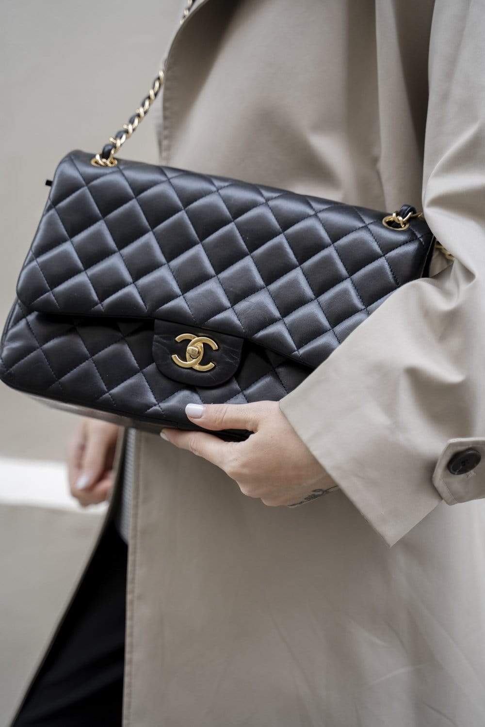 Chanel Chanel Classic flap Black Lambskin jumbo  - ASL1829