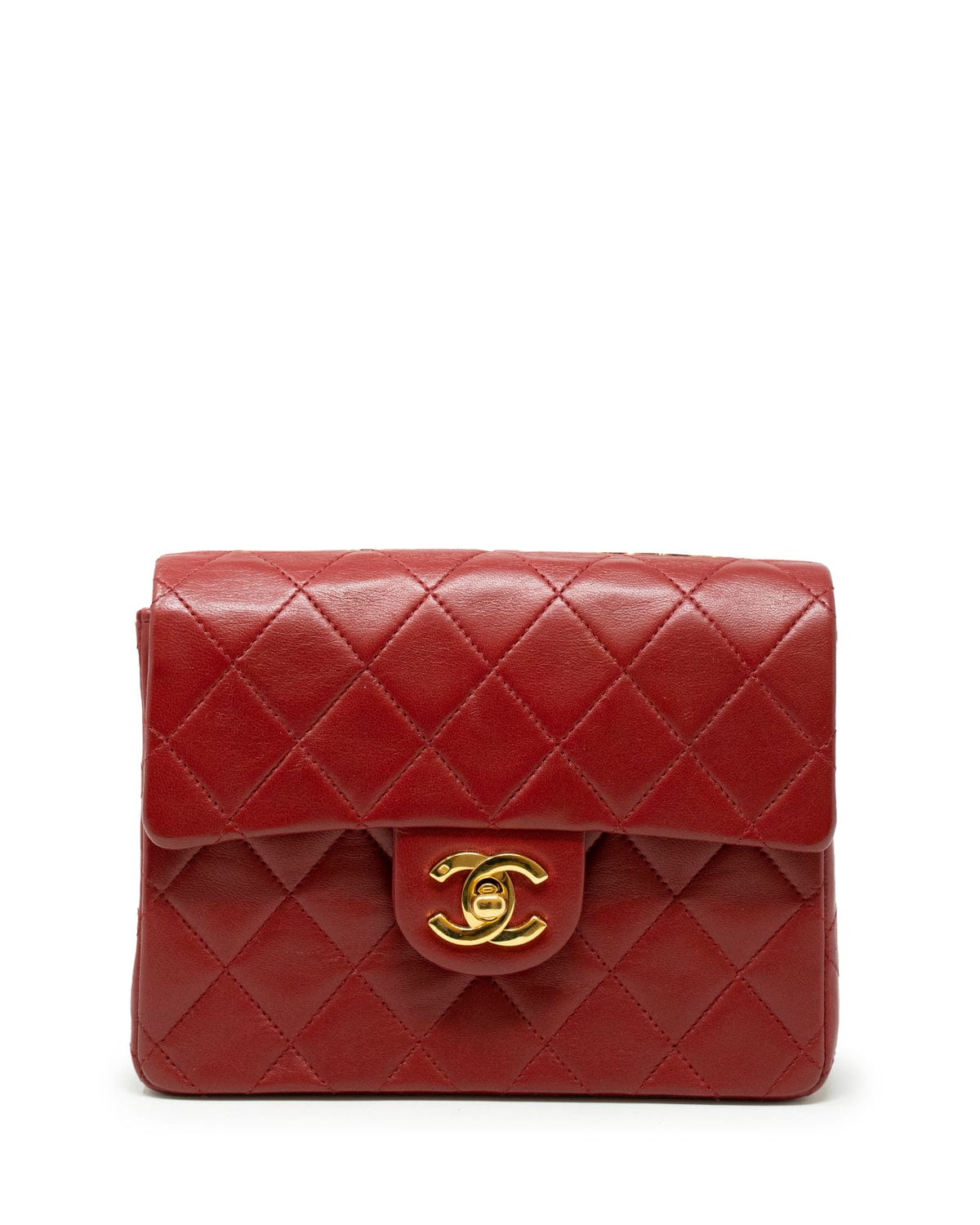 Chanel Chanel Classic Flap Mini Square Chain Shoulder Bag Red ASL2422