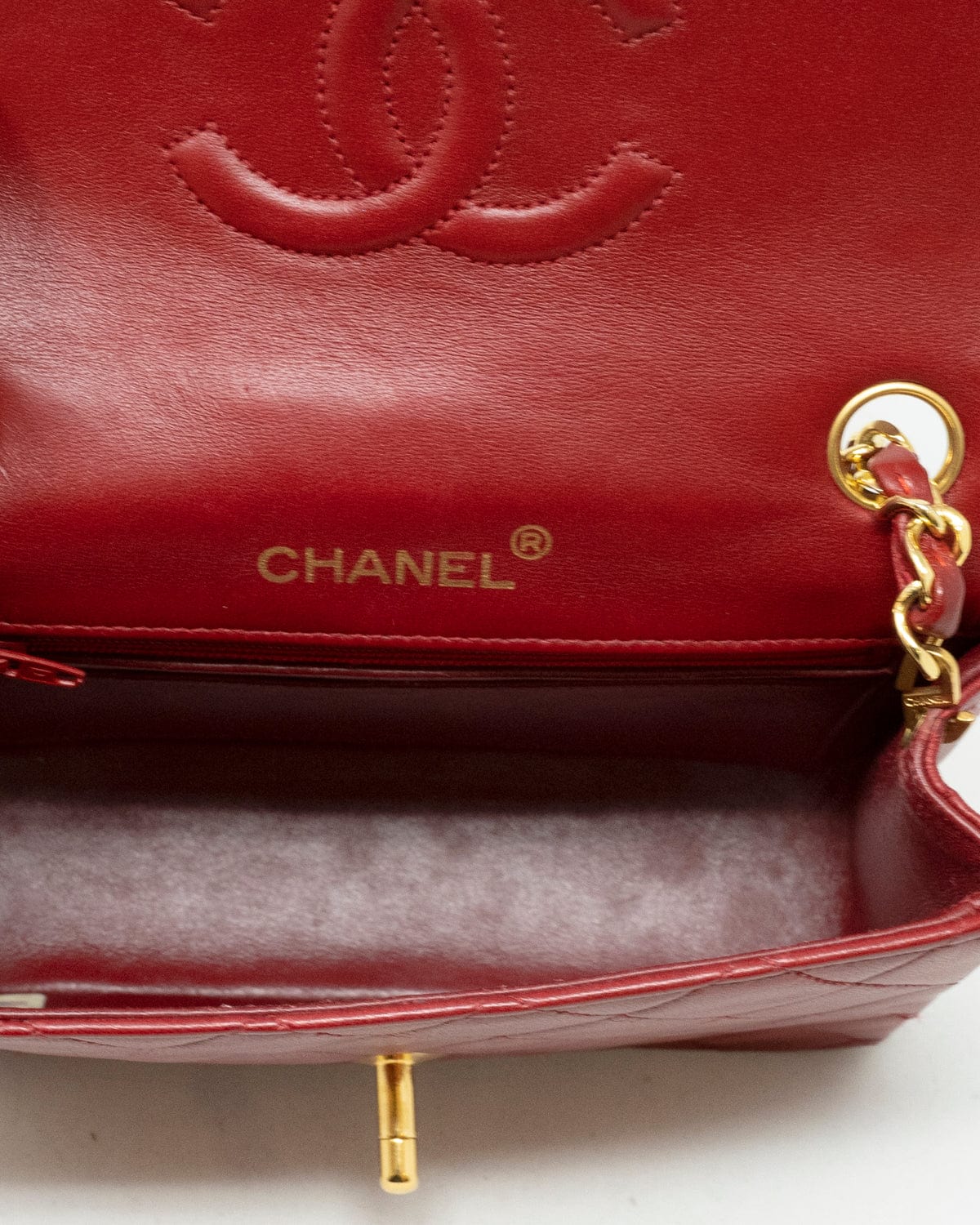 Chanel Chanel Classic Flap Mini Square Chain Shoulder Bag Red ASL2422