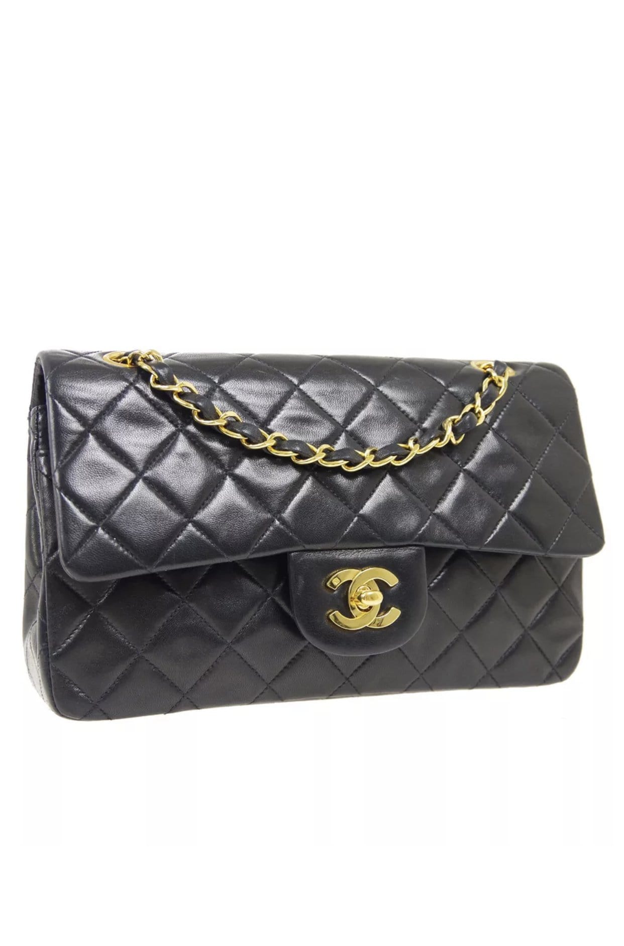 Chanel Chanel classic flap small lambskin black gold hardware - ASL1741