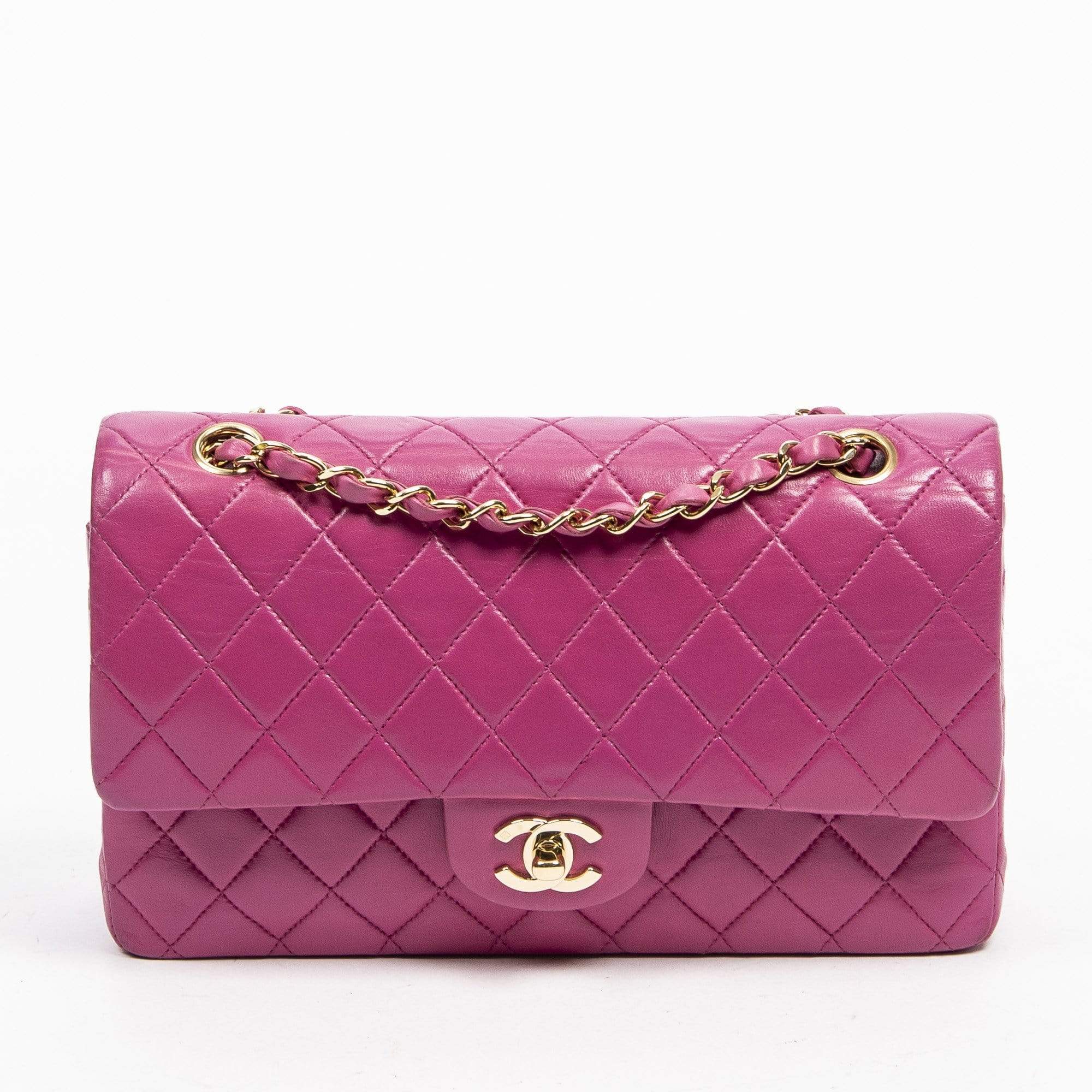 Chanel Chanel Classic Hot Pink 10" Med Double Flap Bag with GHW - AWL1365