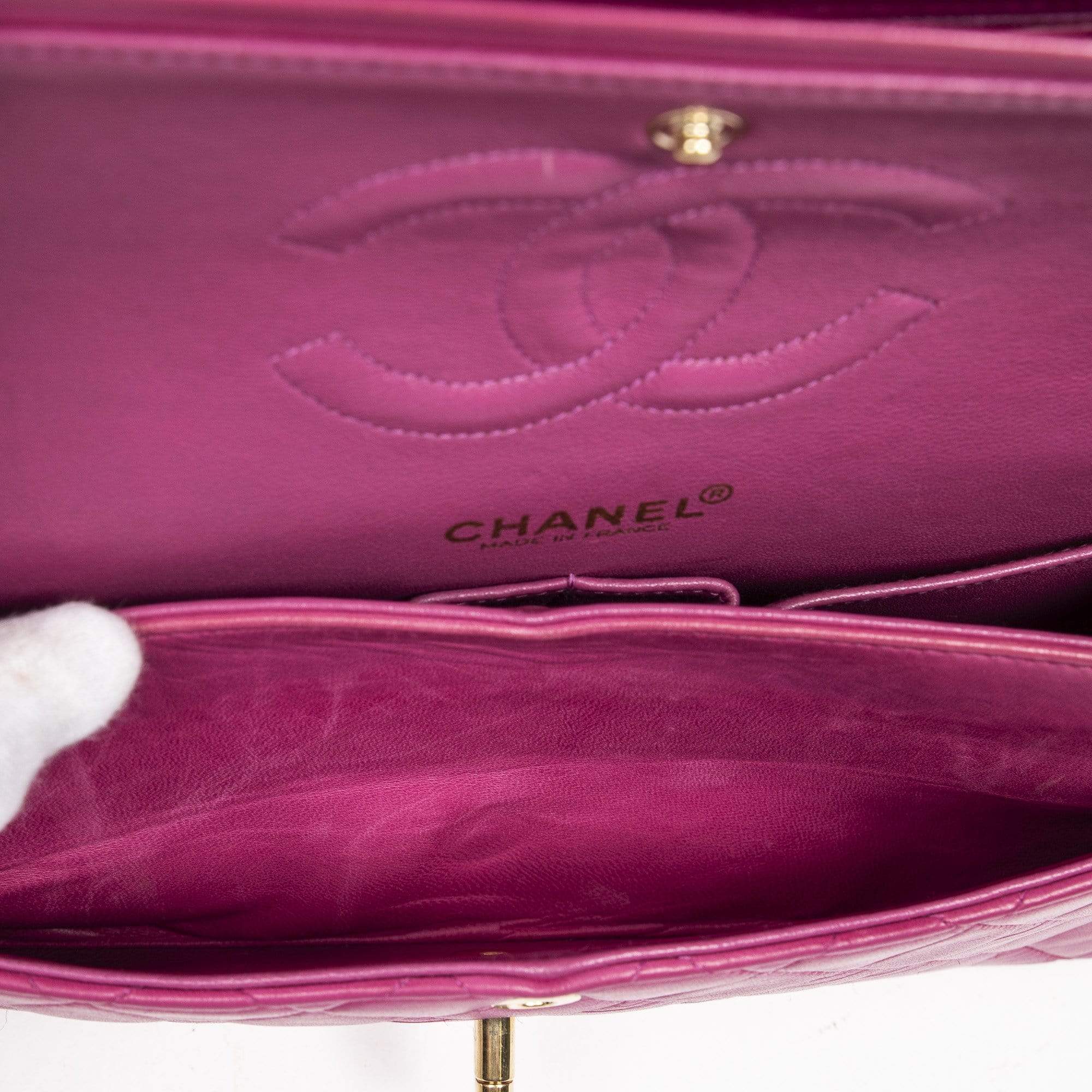 Chanel Chanel Classic Hot Pink 10" Med Double Flap Bag with GHW - AWL1365