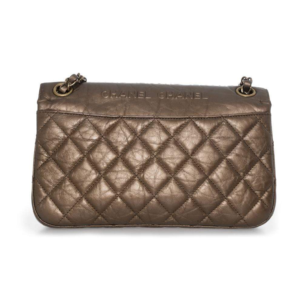 Chanel Chanel Coco Bronze CC embossed 9" Classic Flap Bag AGL1158